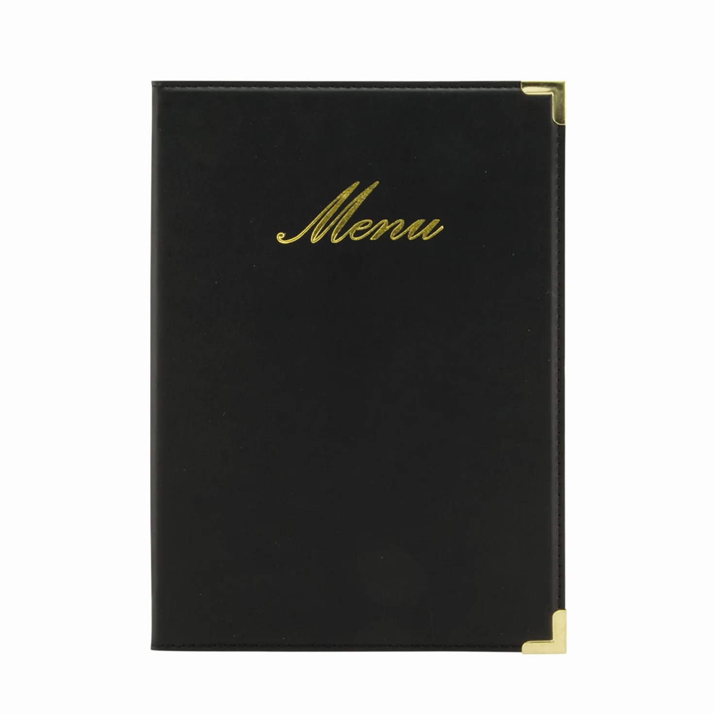 SECURIT Carte Menu Gamme Classique A5 Noir 1 Insert Double 4 Pages