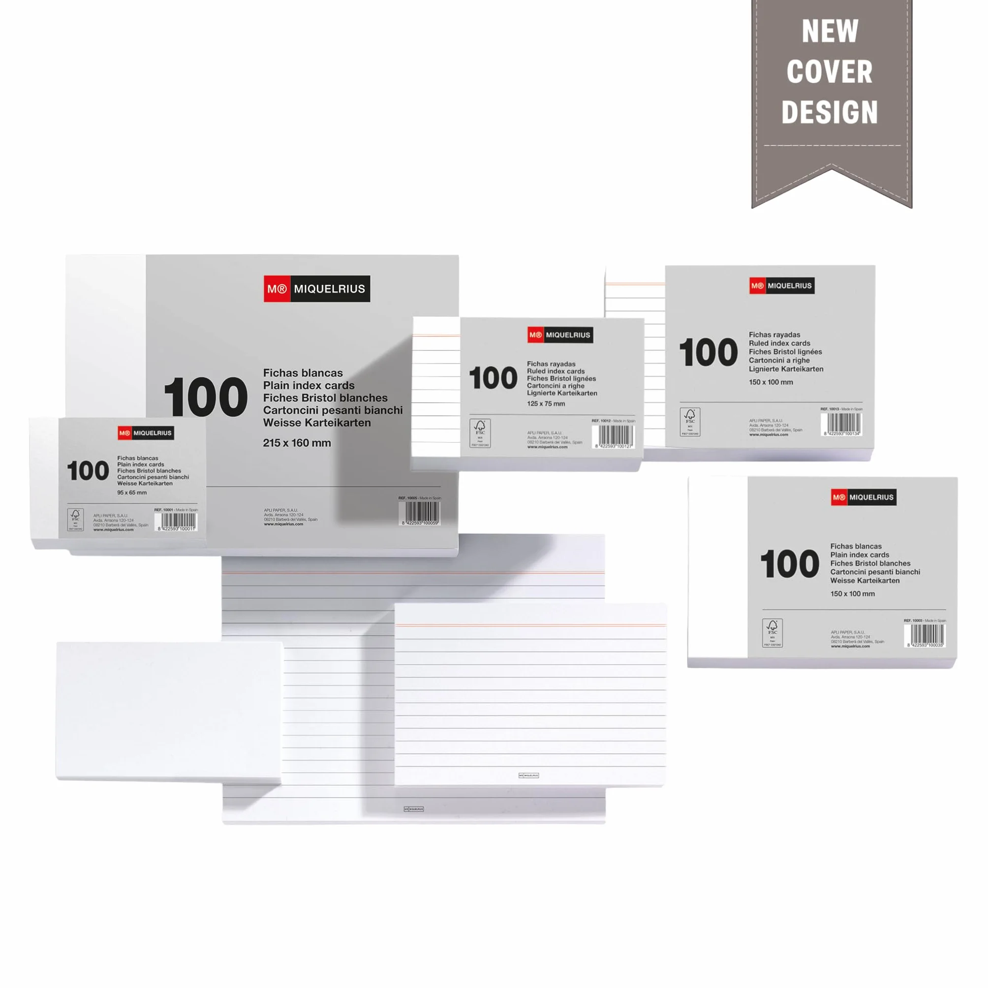 Miquelrius Flashcards 100 fiches Bristol 95 x 65 mm Papier carton offset 200 g/m²