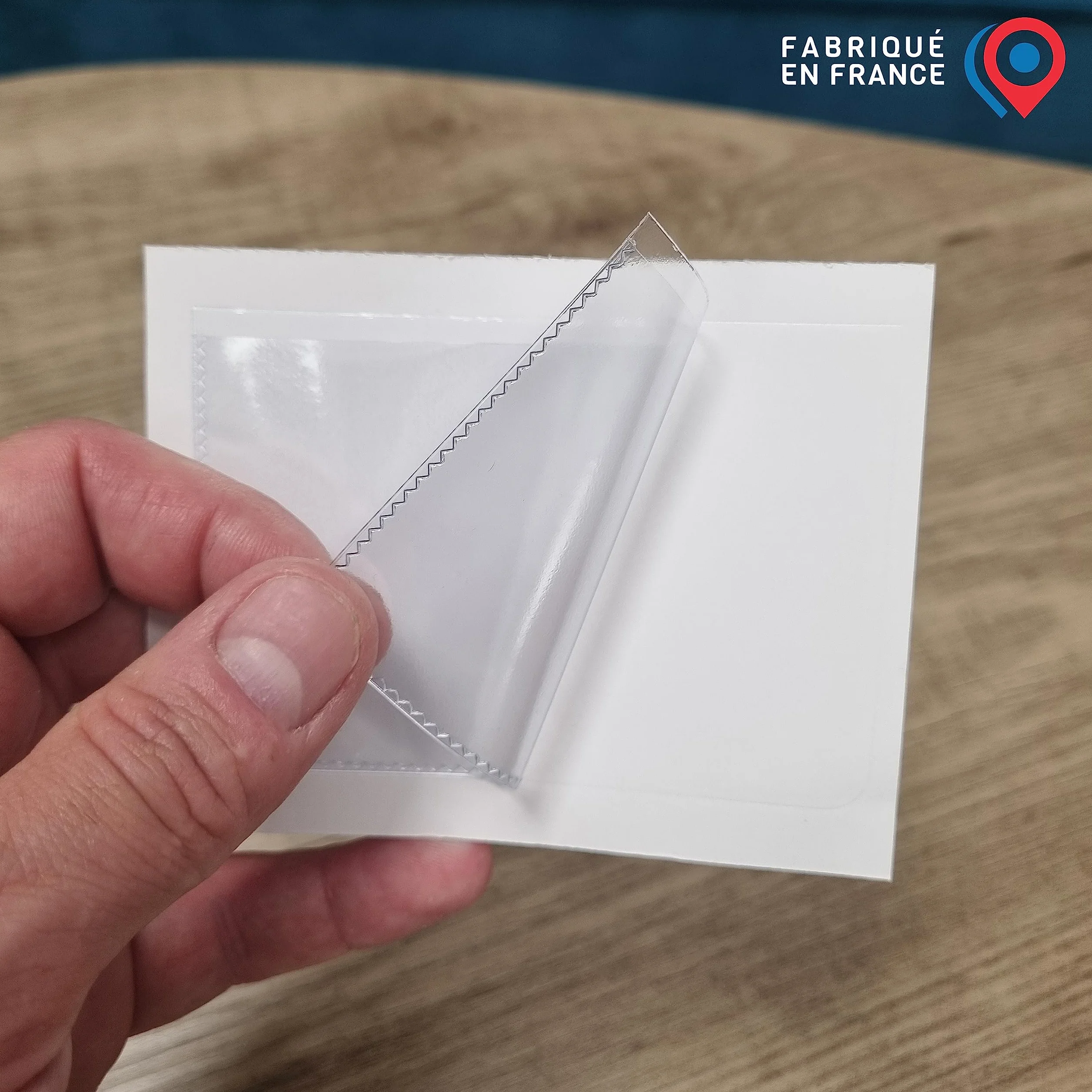 Pochette Porte-Cartes Autocollantes Transparentes pour VTC et Mobilité Inclusion Fabriqué en France