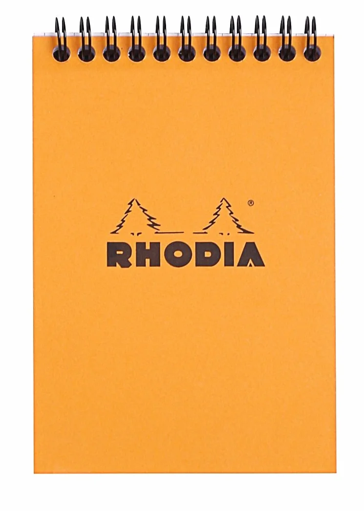 Rhodia 13500C Bloc-Notes à Spirale A6 Orange 10,5 x 14,8 cm Petits Carreaux 80 Feuilles Détachables Papier Clairefontaine 80 g/m² Couverture Souple