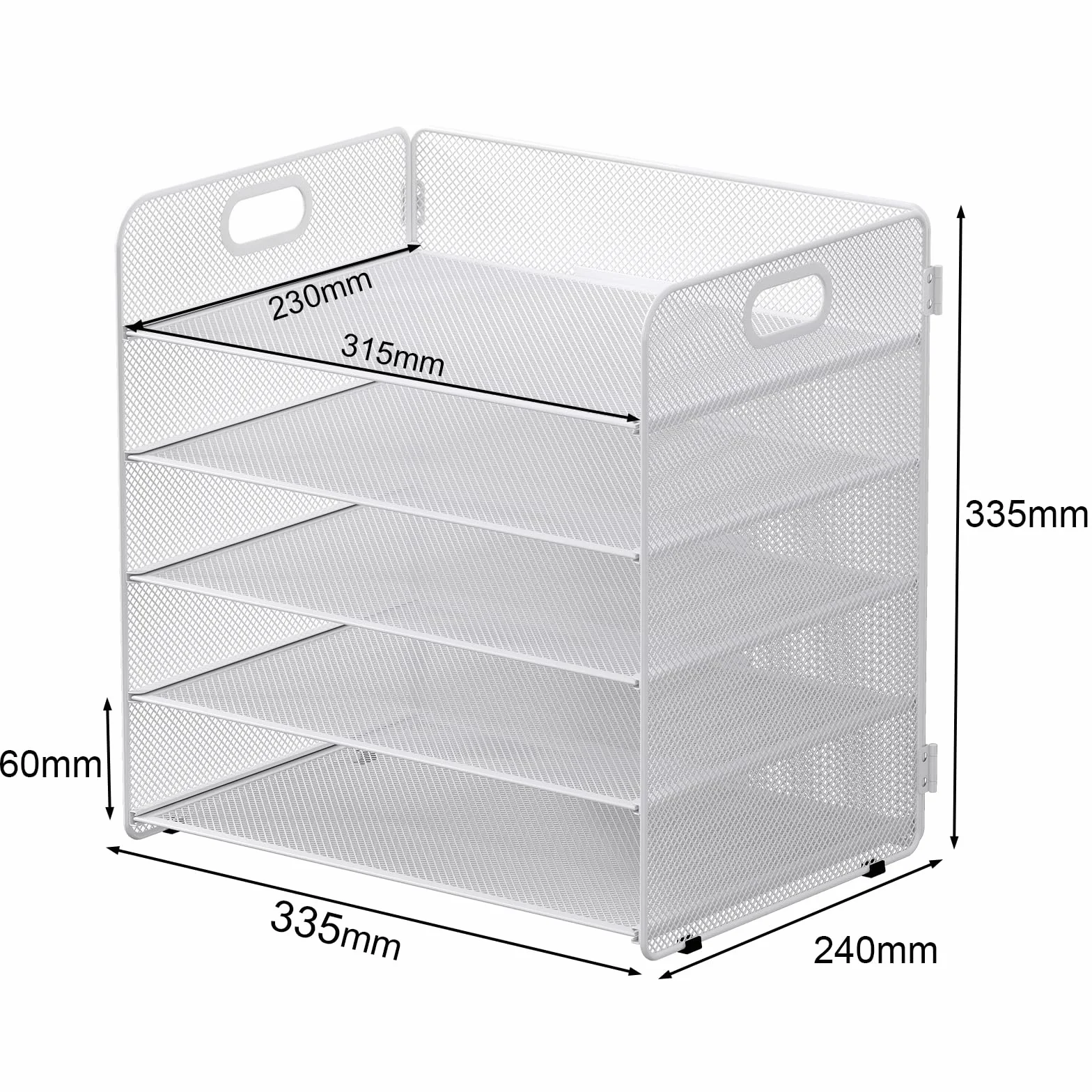 EasyPAG Corbeille à Courrier Métal A4 5 Compartiments Rangement Bureau Blanc