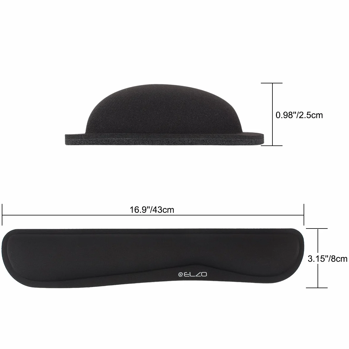 ELZO Clavier Repose-poignet Support, Pad avec Coussin Anti-dérapant, Mousse à mémoire, Ergonomique pour Ordinateur PC Portable Macbook
