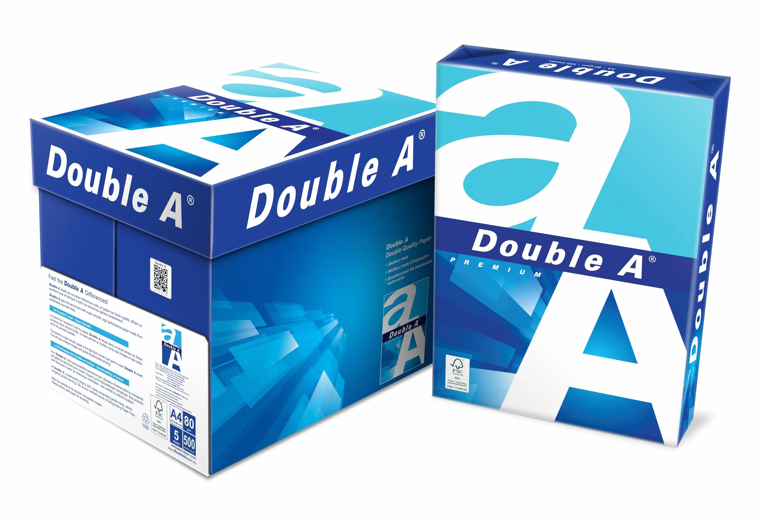 Papier à imprimer A4 80 g/m² 2500 feuilles blanc Double A Premium