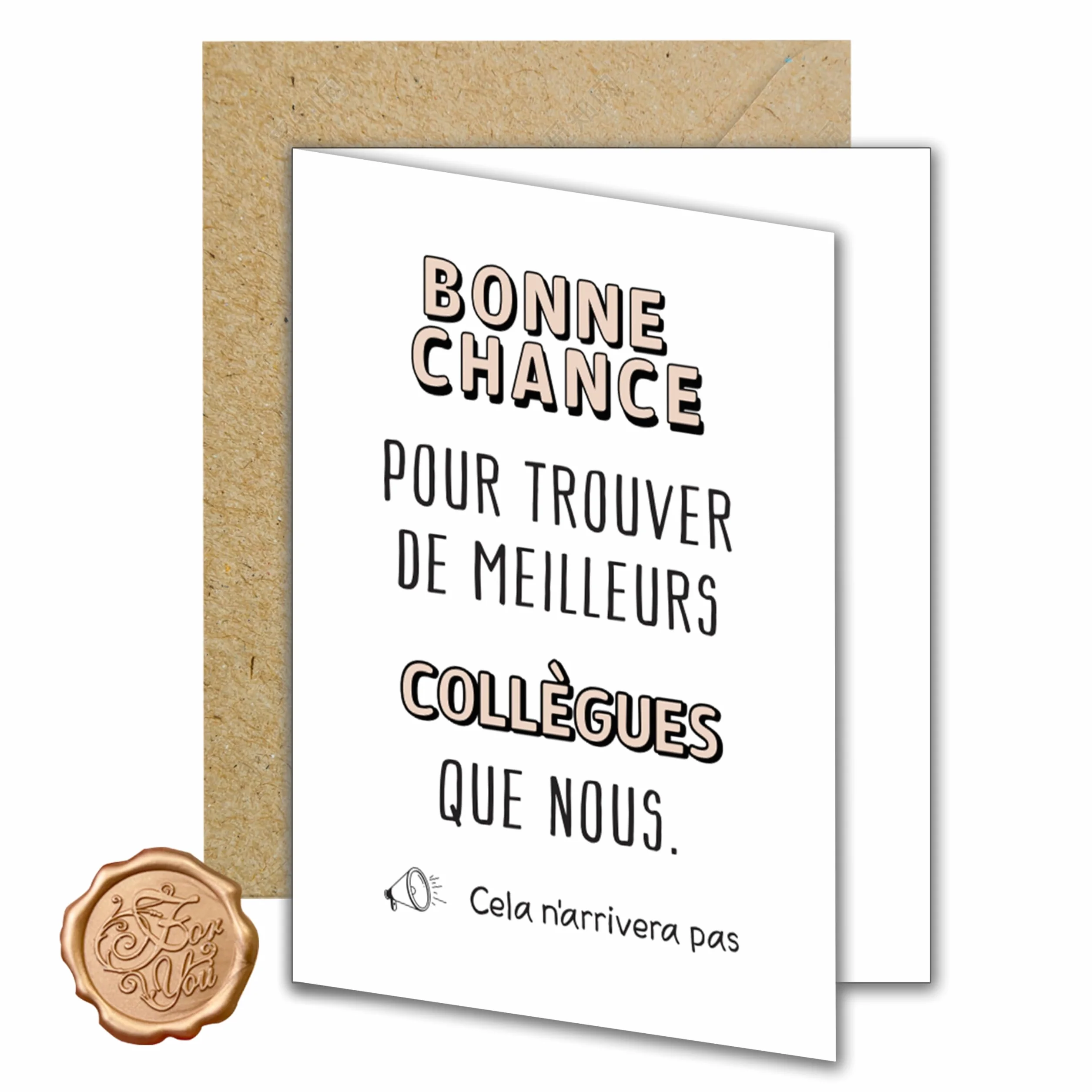 Carte de vœux collègue A6 148x105 mm avec enveloppe Bonne chance pour trouver de meilleurs collègues