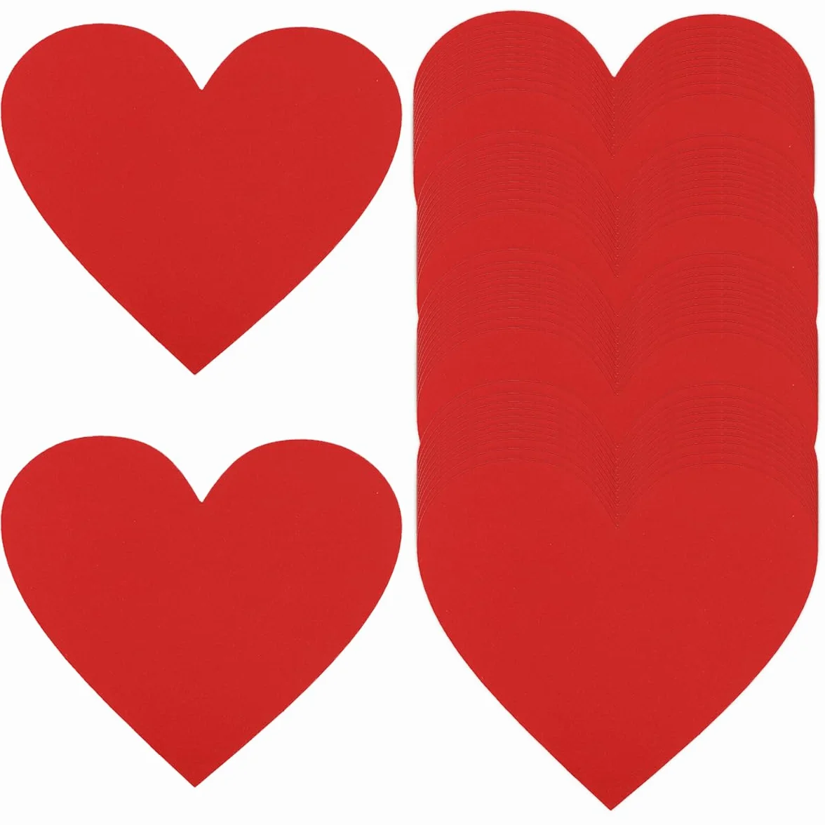 Cartes en papier en forme de cœur 15 cm Rouge Lot de 40 pour Saint-Valentin