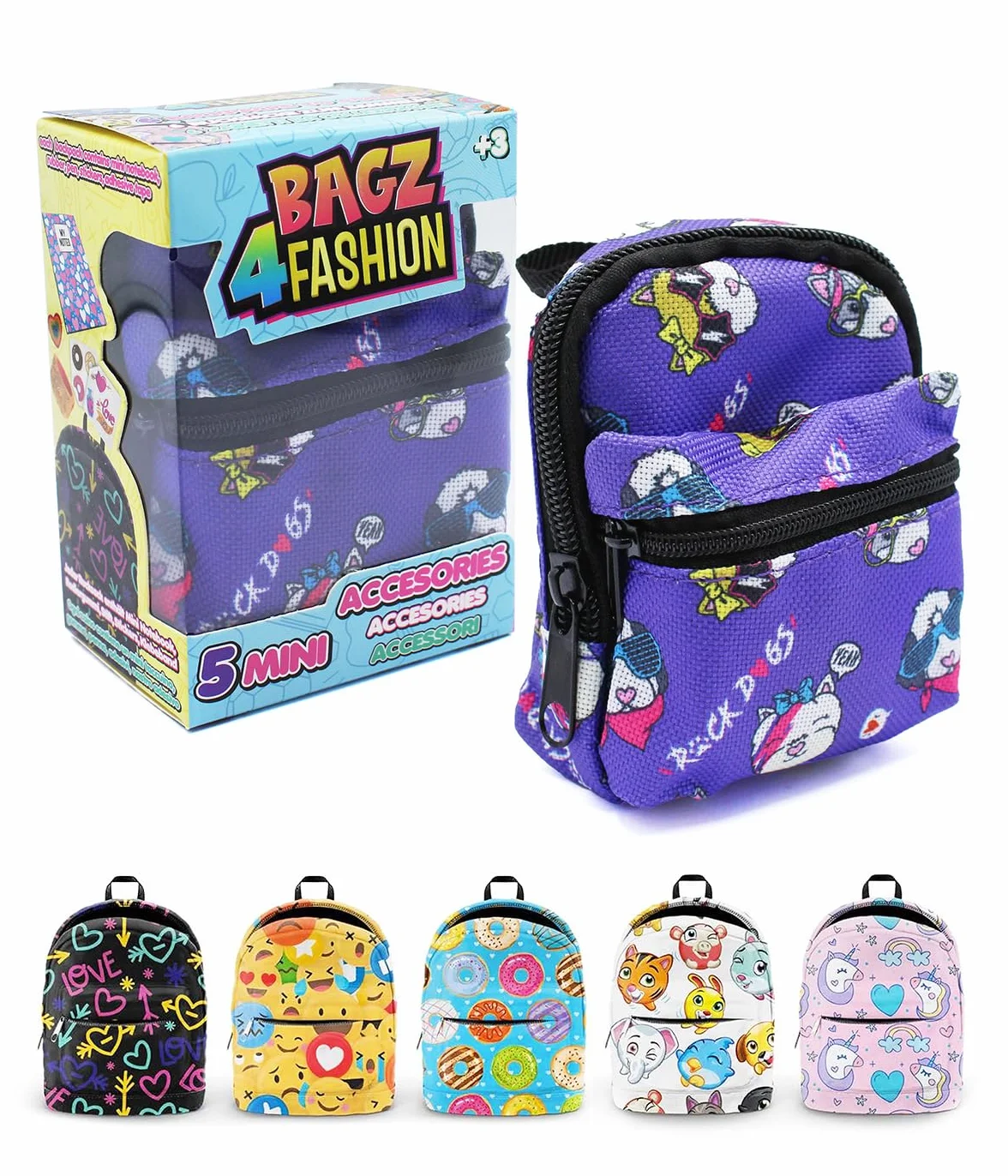 Joy Toy Mini Sac à Dos 5 Articles de Papeterie 9 x 5 cm Multicolore