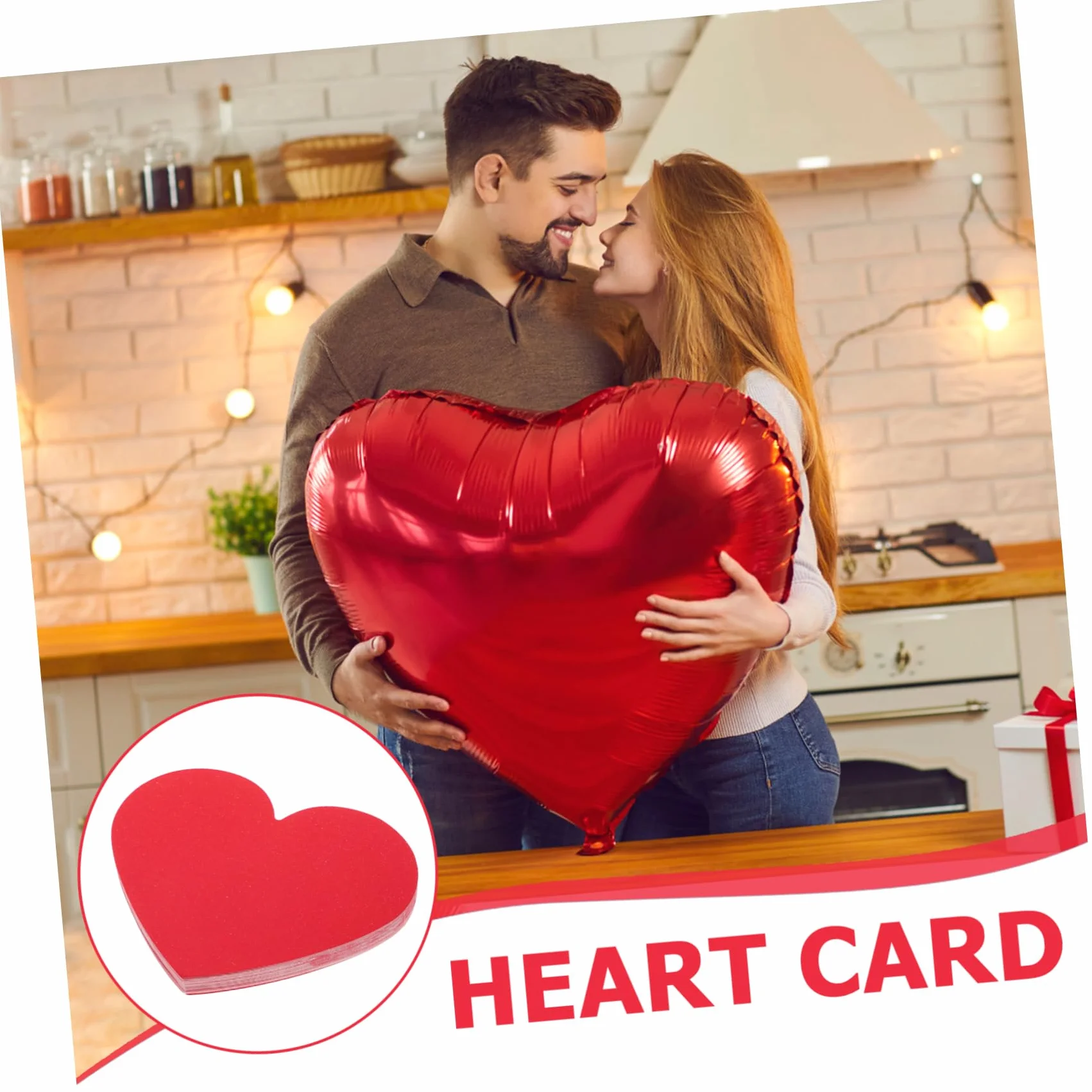 Angoily Lot de 40 Cartes en Forme de Coeur Saint-Valentin Cartes d'amour avec Espace Message Décoration Murale Papier de Vœux Rouge