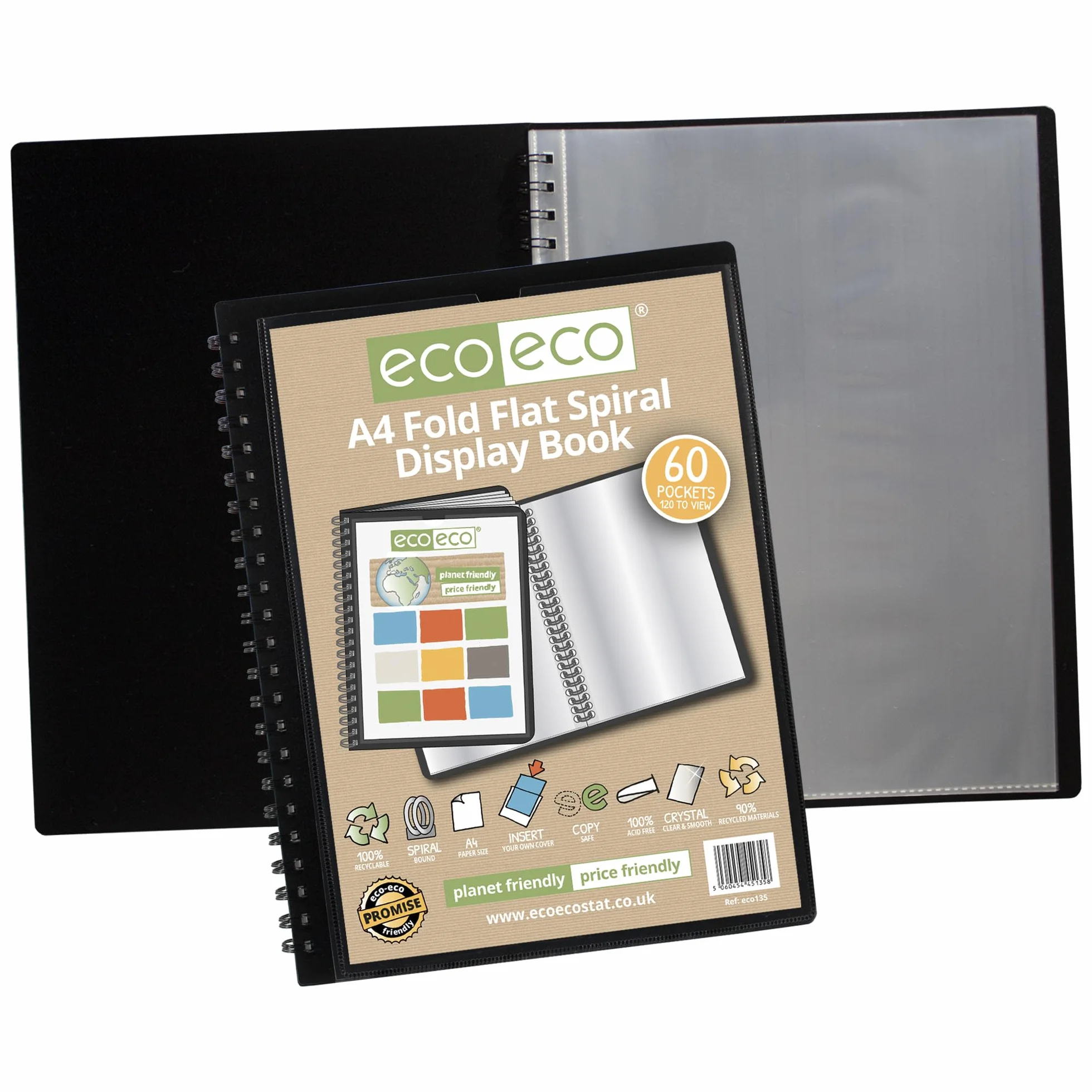 Eco135x2 Lot de 2 protège-documents A4 50% recyclés 60 pochettes