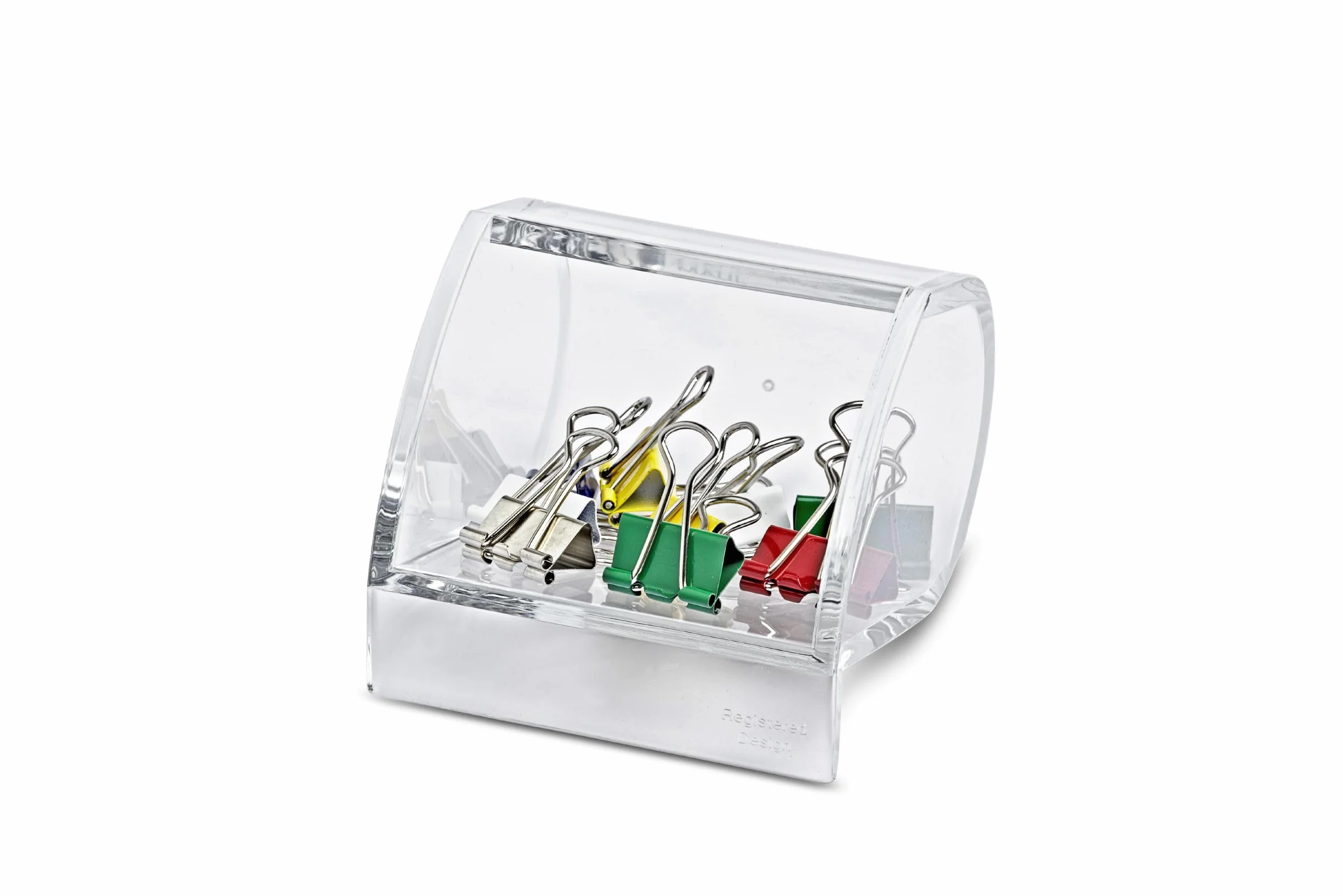 MAUL Distributeur de Trombones en Acrylique, Organiseur de Bureau Transparent 8,5 x 7,7 x 6,4 cm