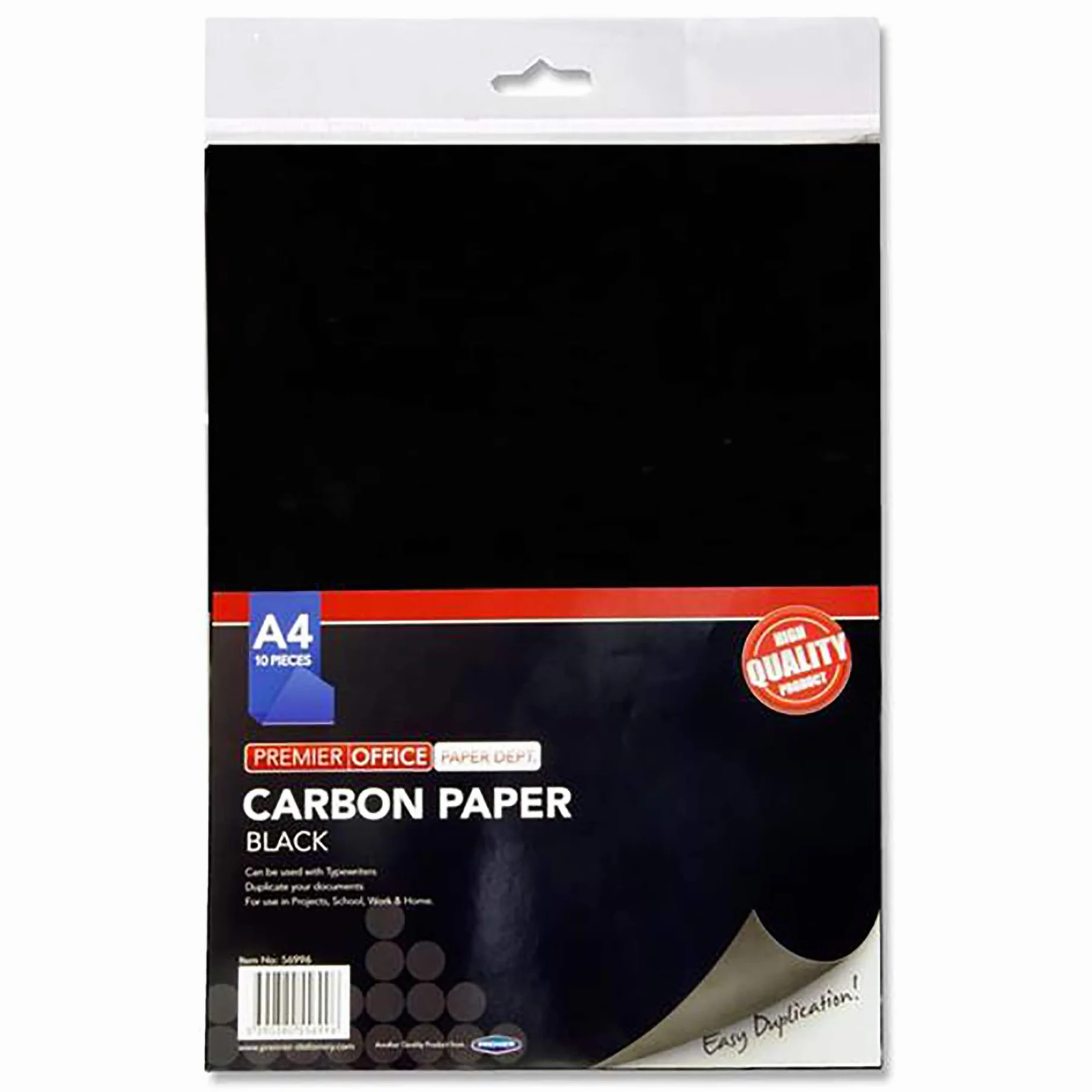 Papier carbone A4 Noir Lot de 10 feuilles