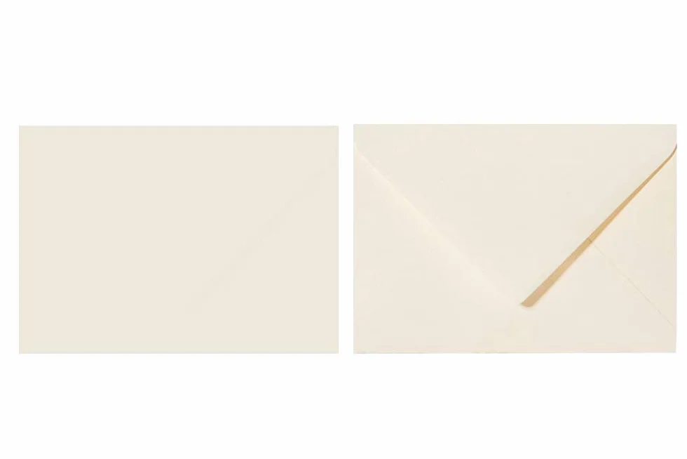 Enveloppes DIN C6 114 x 162 mm Lot de 50, fermeture humide, couleur crème