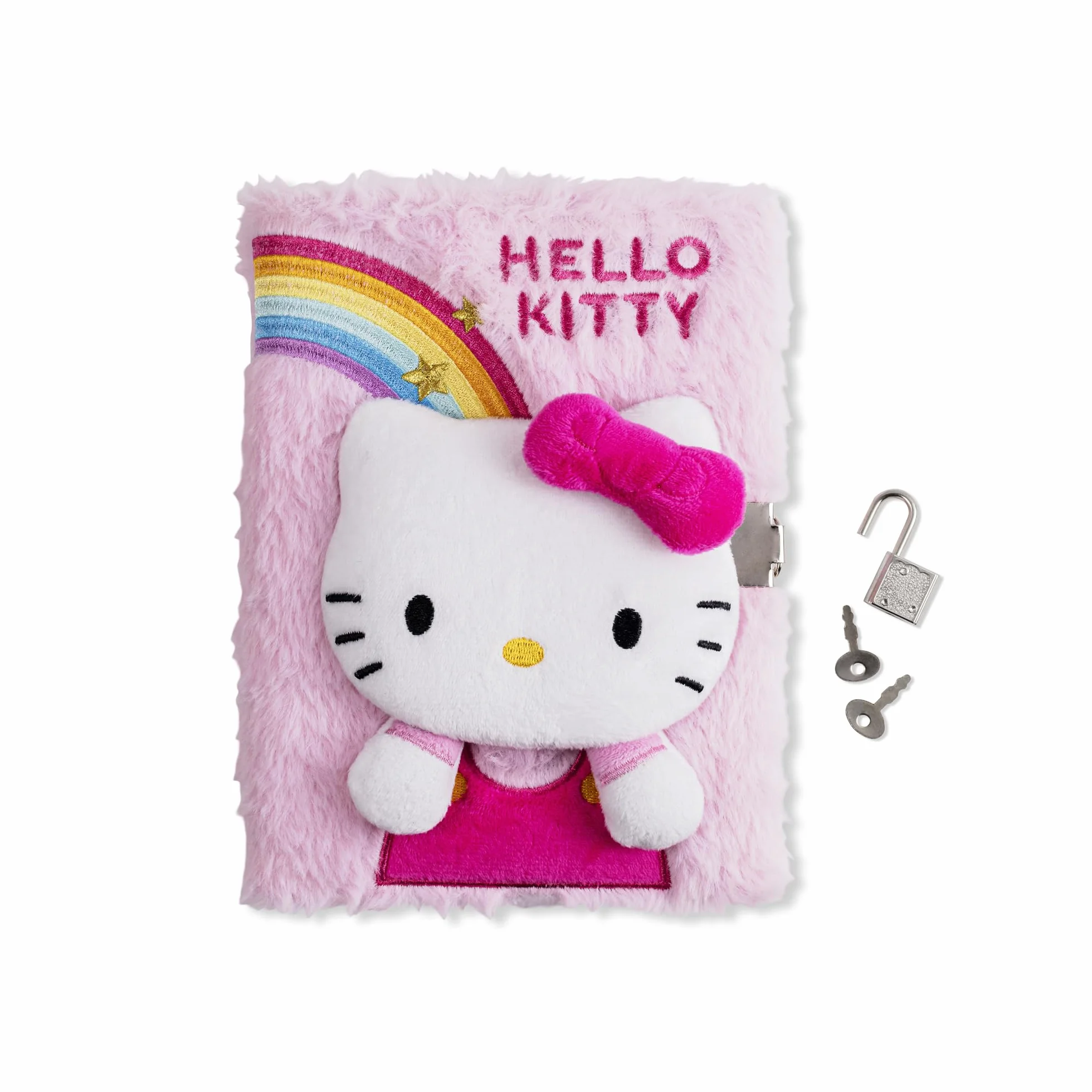 Hello Kitty Journal intime 3D A5 ligné en peluche avec cadenas