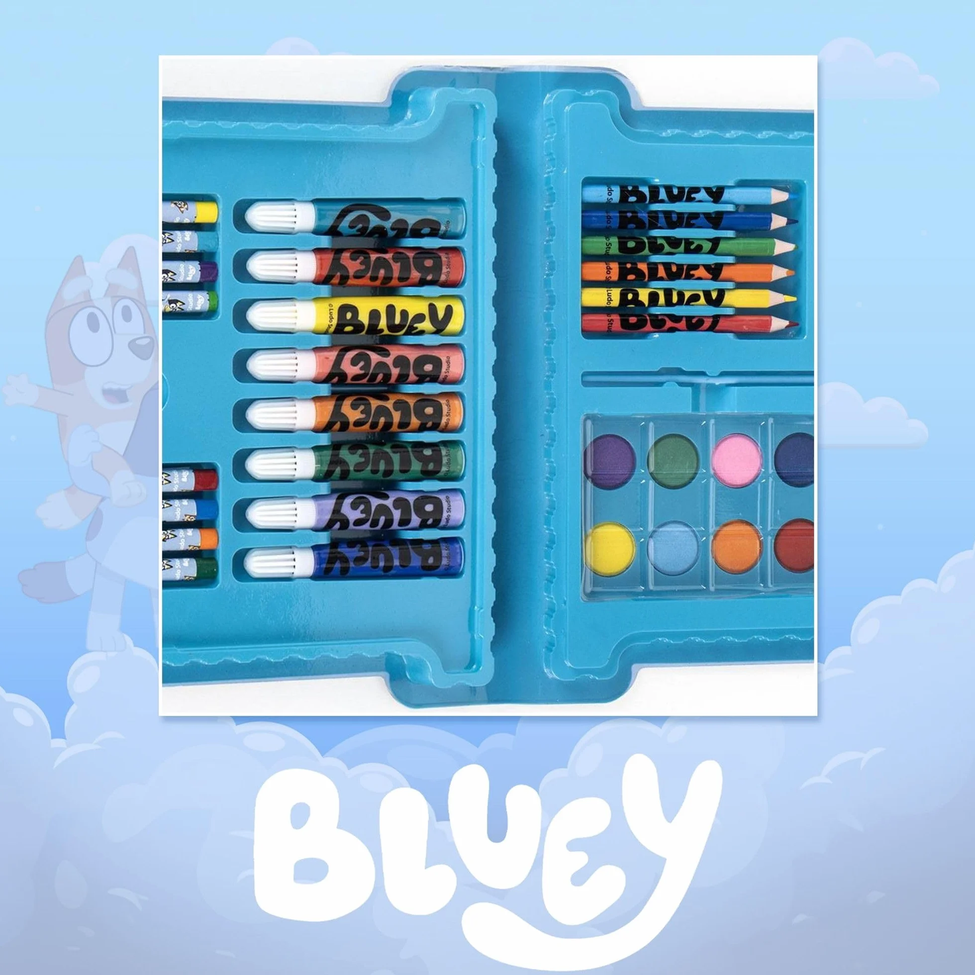 Coffret de papeterie Bluey officiel - Trousse scolaire design original pour rentrée garçons filles