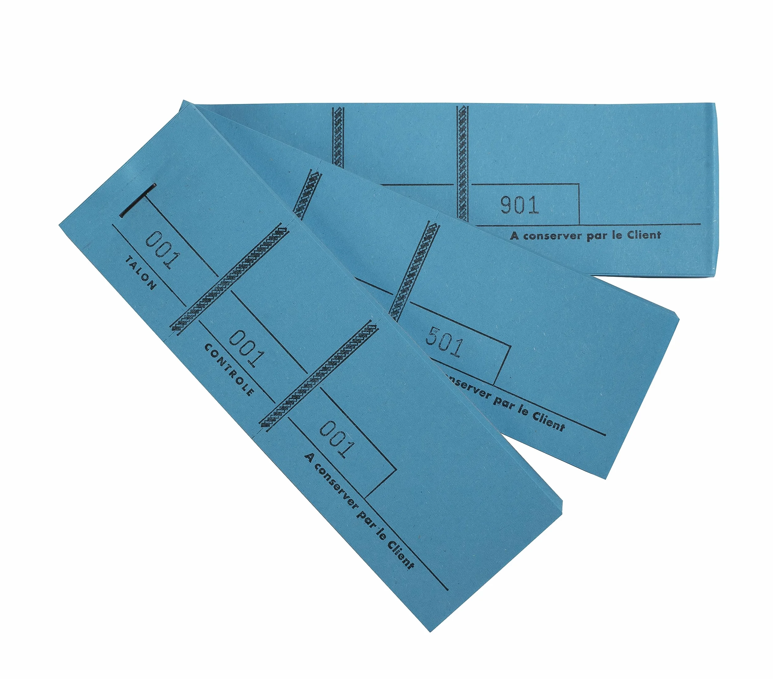 Exacompta Paquet de 10 blocs passe-partout 100 feuillets 3 coupons numérotés Format 4,8 x 15 cm Bleu