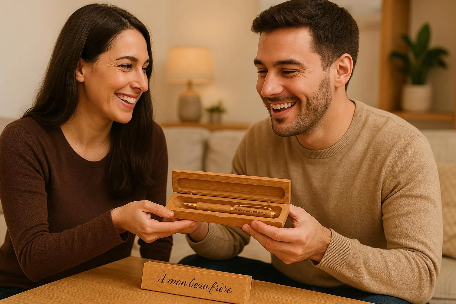 Stylo Personnalisé avec Gravure Prénom - Coffret Bois Gravé - Cadeau Professeur Retraite Homme Femme - Weastyle
