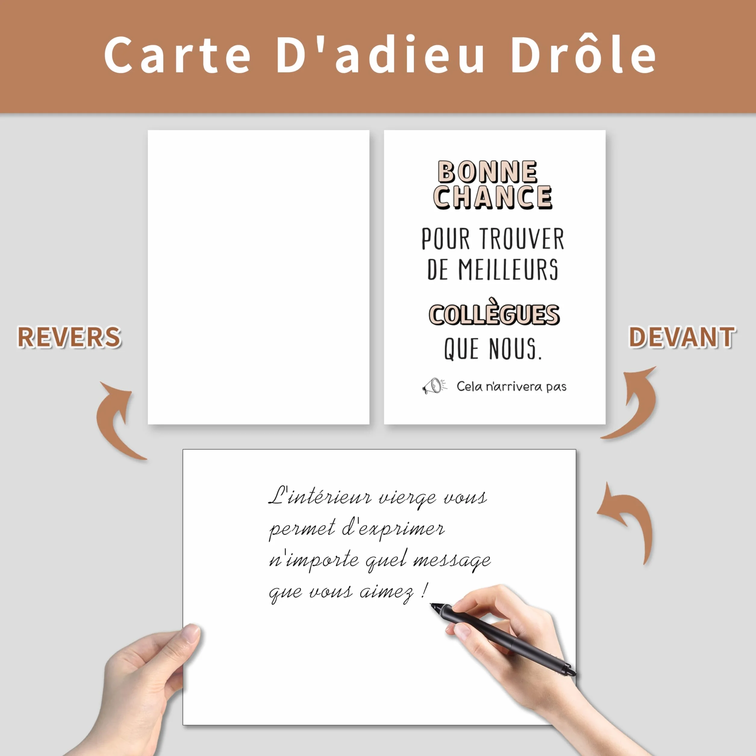 Carte de vœux collègue A6 148x105 mm avec enveloppe Bonne chance pour trouver de meilleurs collègues