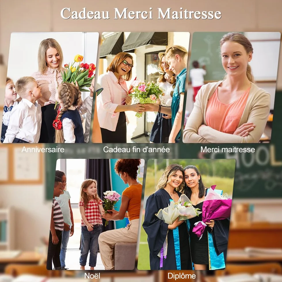Cadeau Maitresse D'école, Journal de Cuir A6 12x20cm, Idée Cadeau Fin d'Année Noel pour Professeur Institutrice