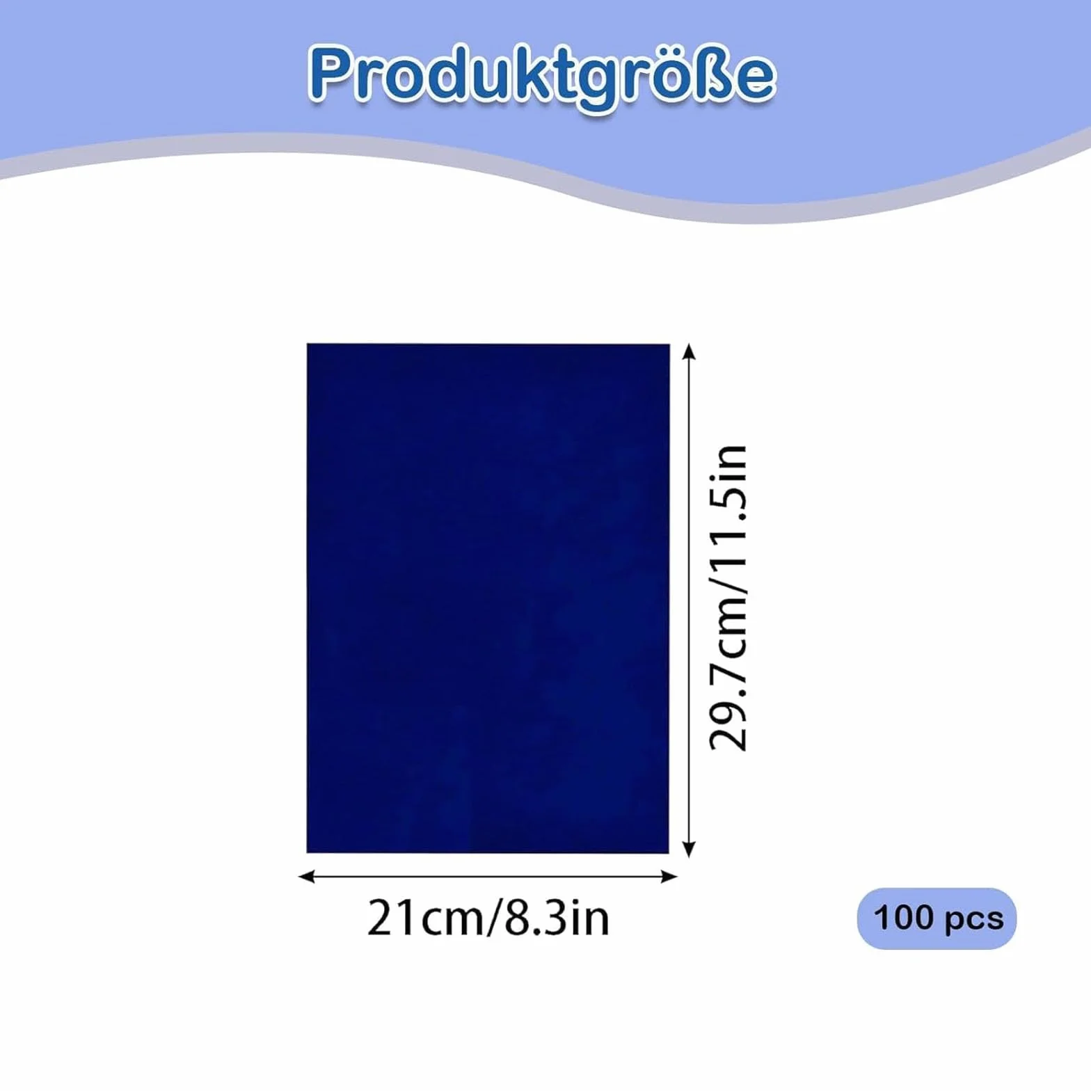 Lot de 100 feuilles de papier carbone A4 bleu - Papier calque pour écriture et dessin 21 x 29,7 cm