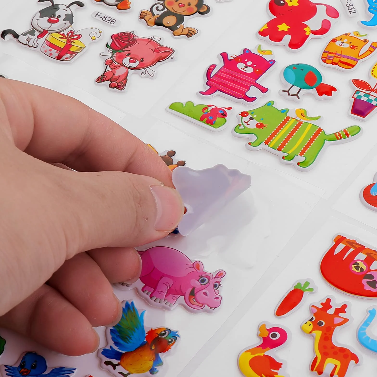 Cobee Lot de 12 feuilles d'autocollants bouffants 3D pour enfants, autocollants en mousse, autocollants de récompense