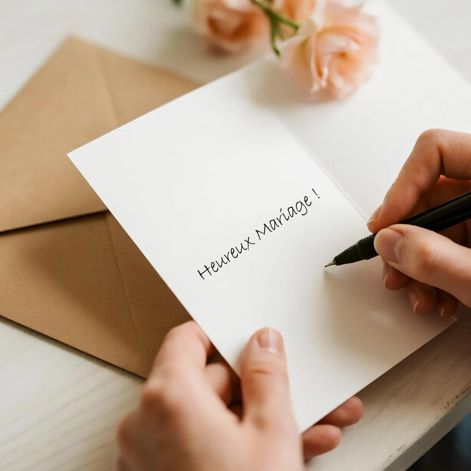 Carte mariage félicitation avec enveloppe