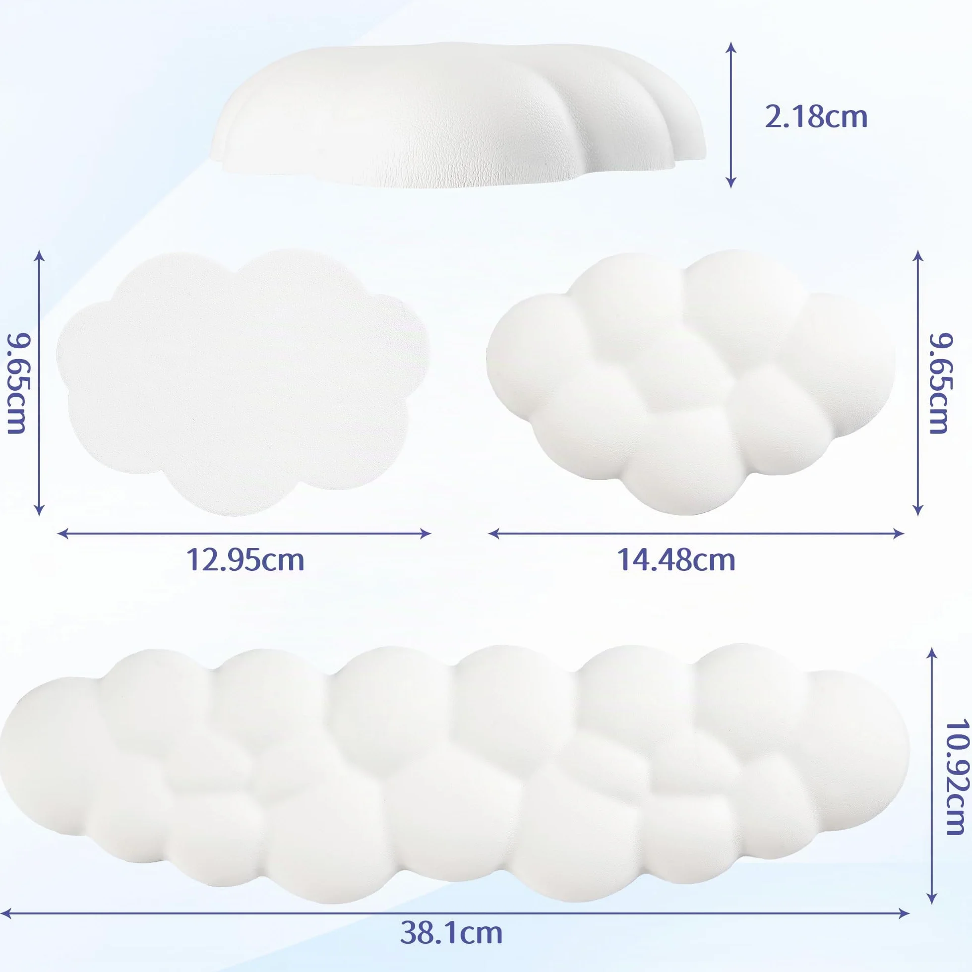 Repose-poignet ergonomique en forme de nuage pour clavier et souris, mousse à mémoire de forme, cuir synthétique