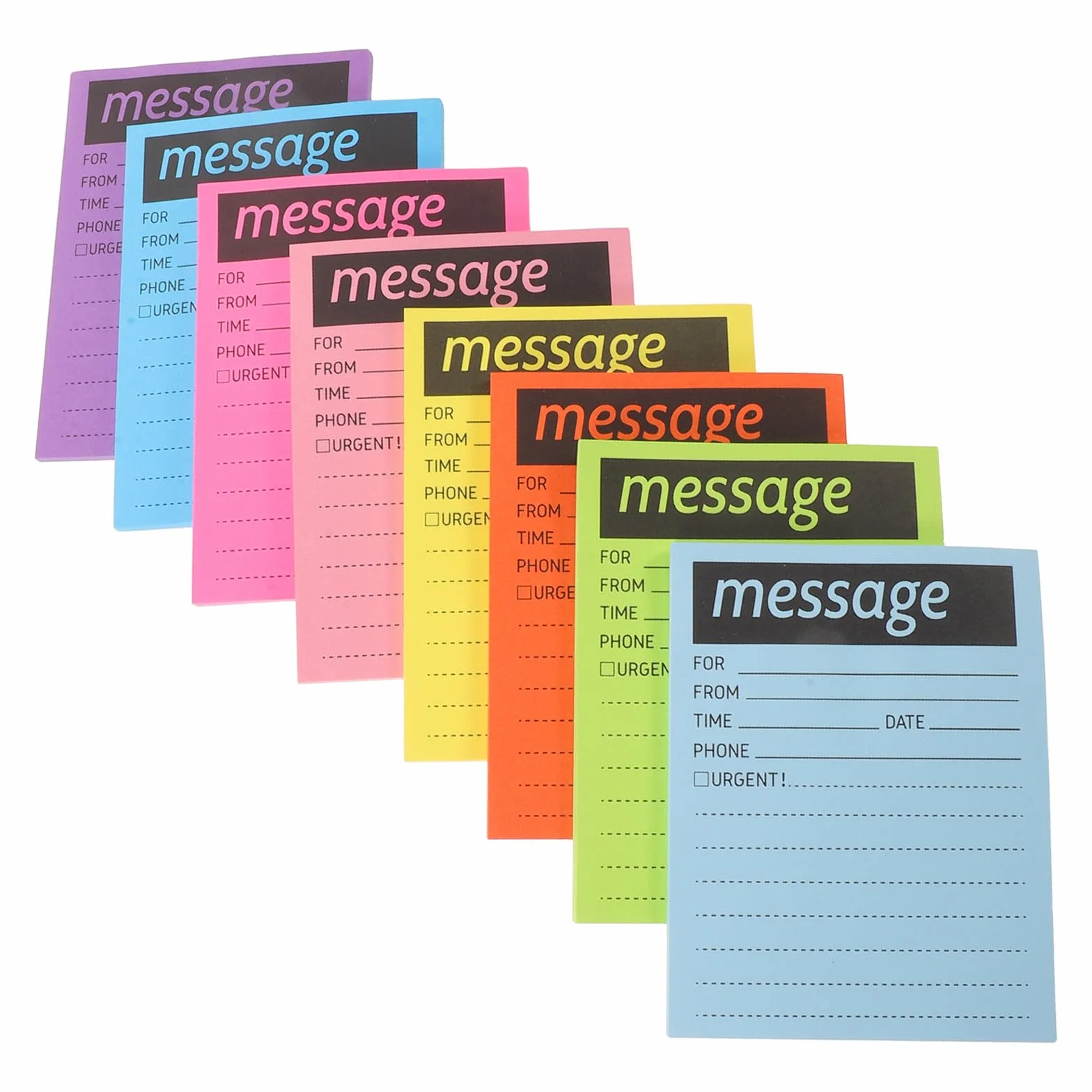 SHINEOFI 8 Pièces Bloc-notes pour Messages Téléphoniques Coloré Fluorescent Autocollant