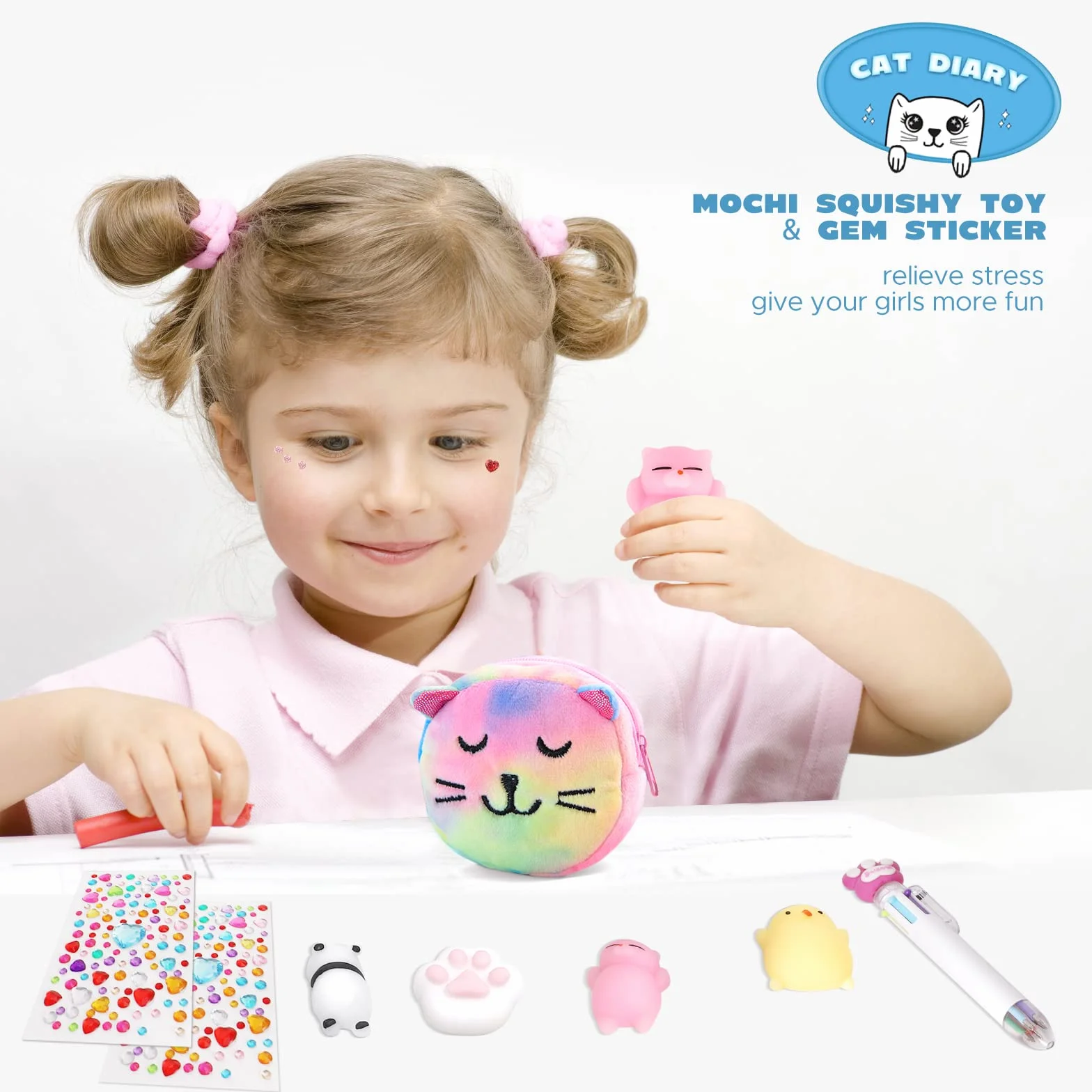 Journal Intime Fille A5 160 Pages Carnet Secret avec Clé et Cadenas, Sac à Main, Stylo Multicolore, Cadeau Enfants 6-9 Ans