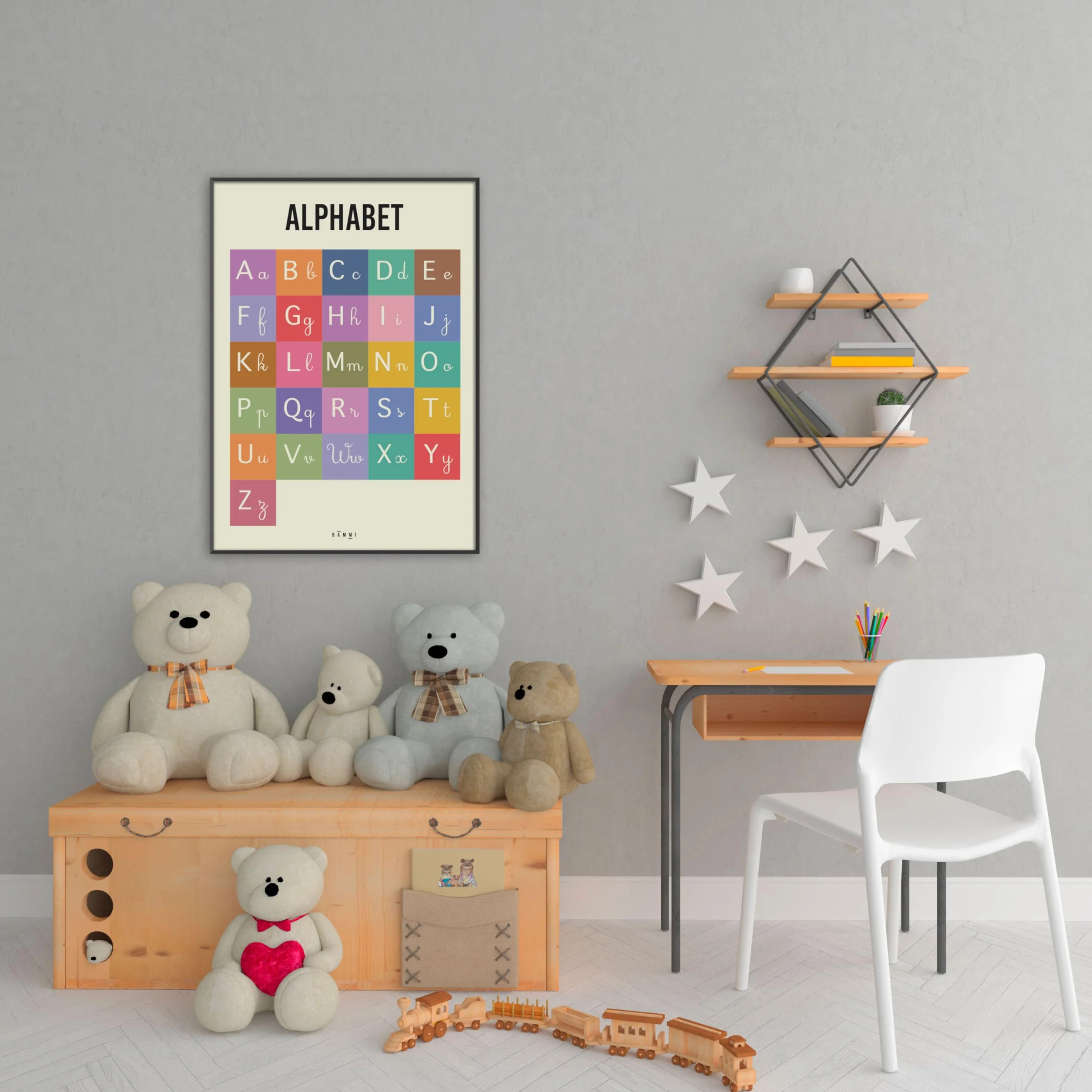 BAMMI 8 Affiches Éducatives 30x42cm Posters Pédagogiques Enfants Alphabet Nombres Couleurs Formes Jours Mois Émotions Saisons