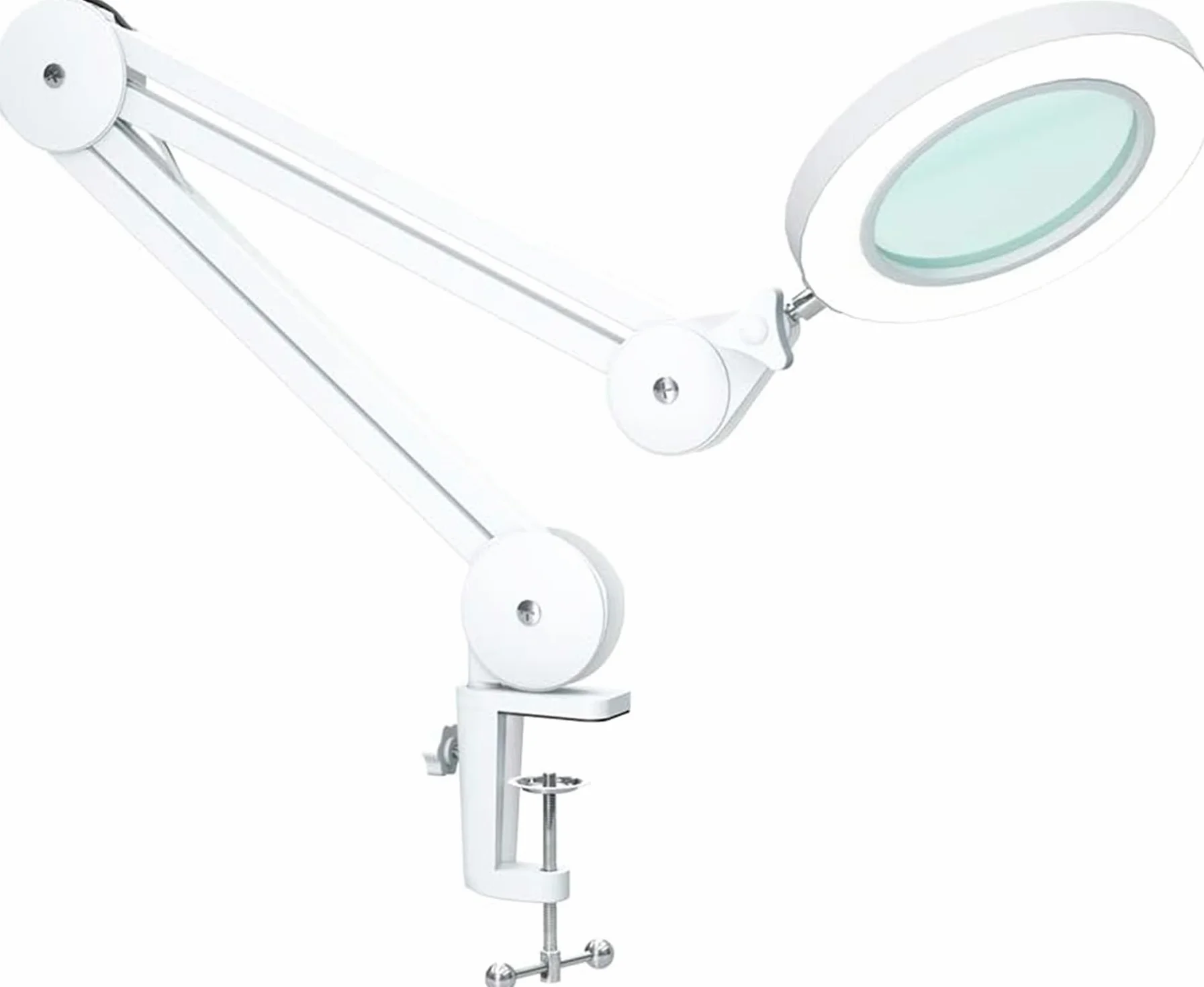 Lampe Loupe LED 5 Dioptries Lumière Travail Lentille Verre 105 mm Bras Pivotant Pince Table Dimmable 3 Températures