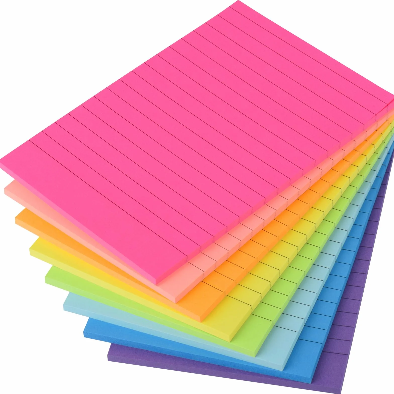 Note Adhésive Lignée 8 Couleurs 100 x 150 mm 8 Blocs 40 Pages Chacun