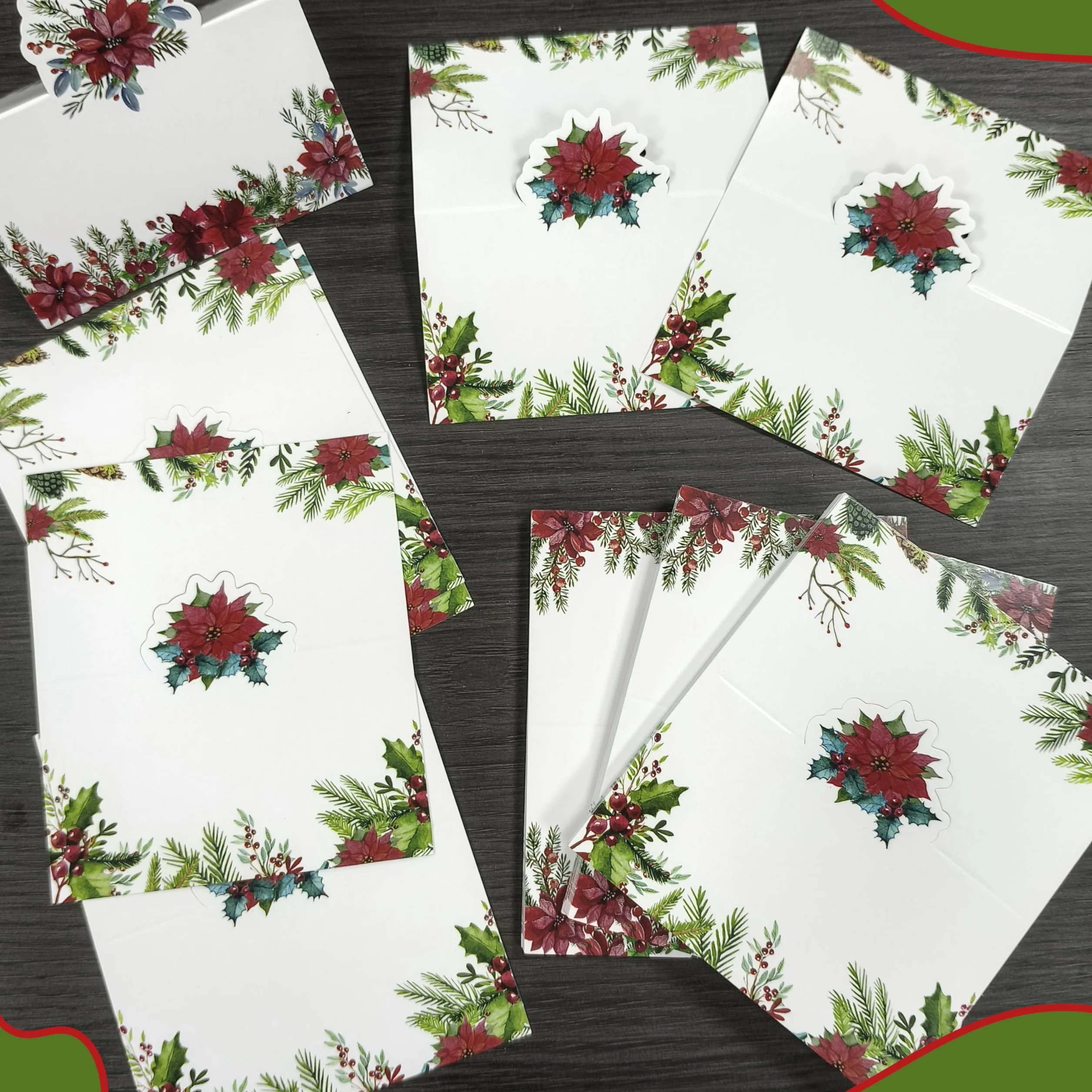 Marque-places de Noël vierges en poinsetta Lot 100 pour décoration de table