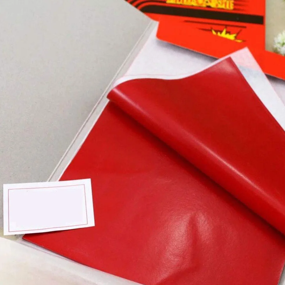 Papier carbone rouge 100 feuilles