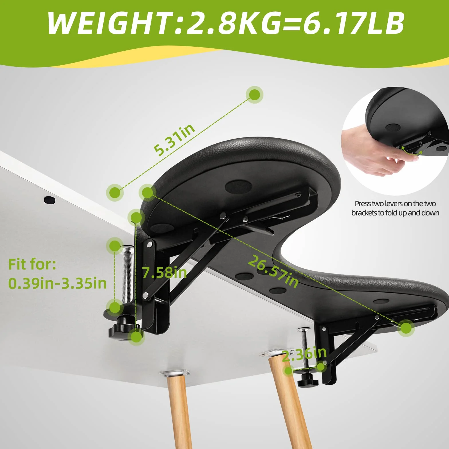 Ergonomics Extension Bureau Plateau, Pliable Repose-Poignet Coude Repose Bras Support, Ordinateur Clavier Plateau Extension De Table