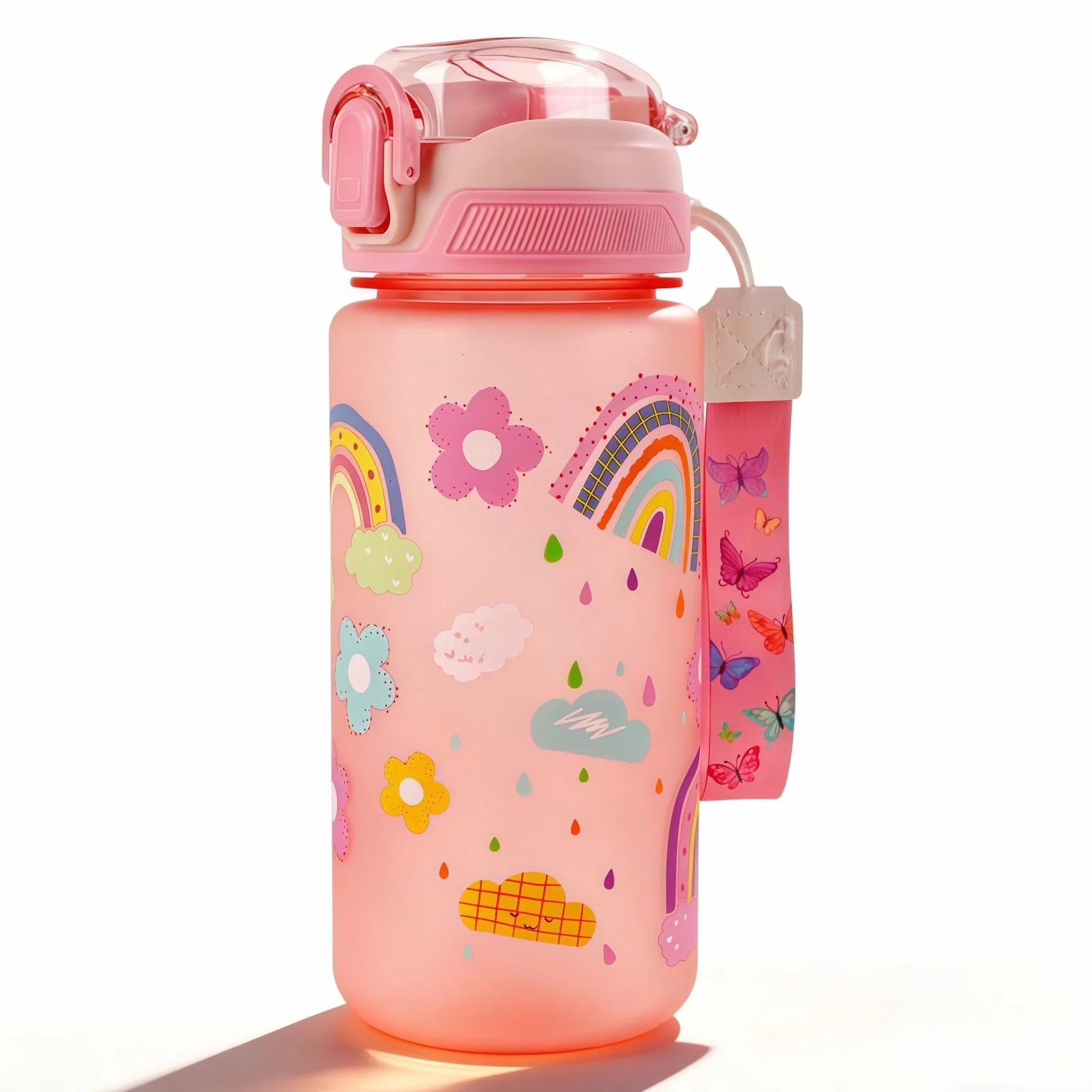 Gourde Enfant 600 Ml Robuste Anti Fuite Sans BPA avec Paille