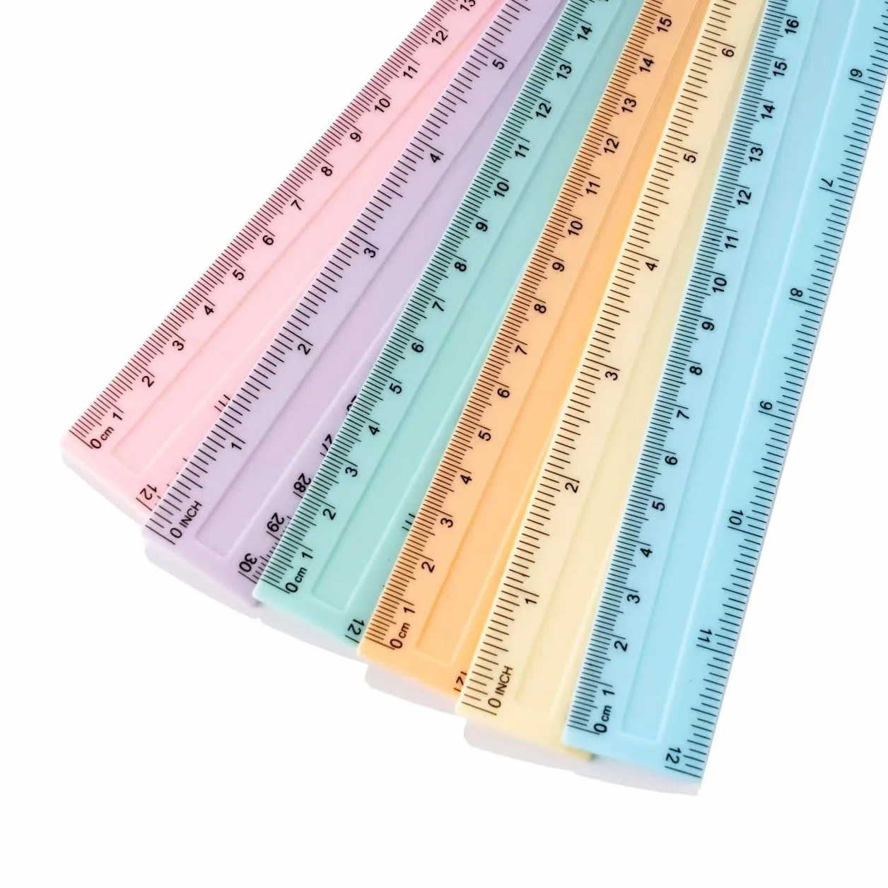 Lot de 6 règles en plastique 30 cm flexible - Règle de précision pour école bureau maison