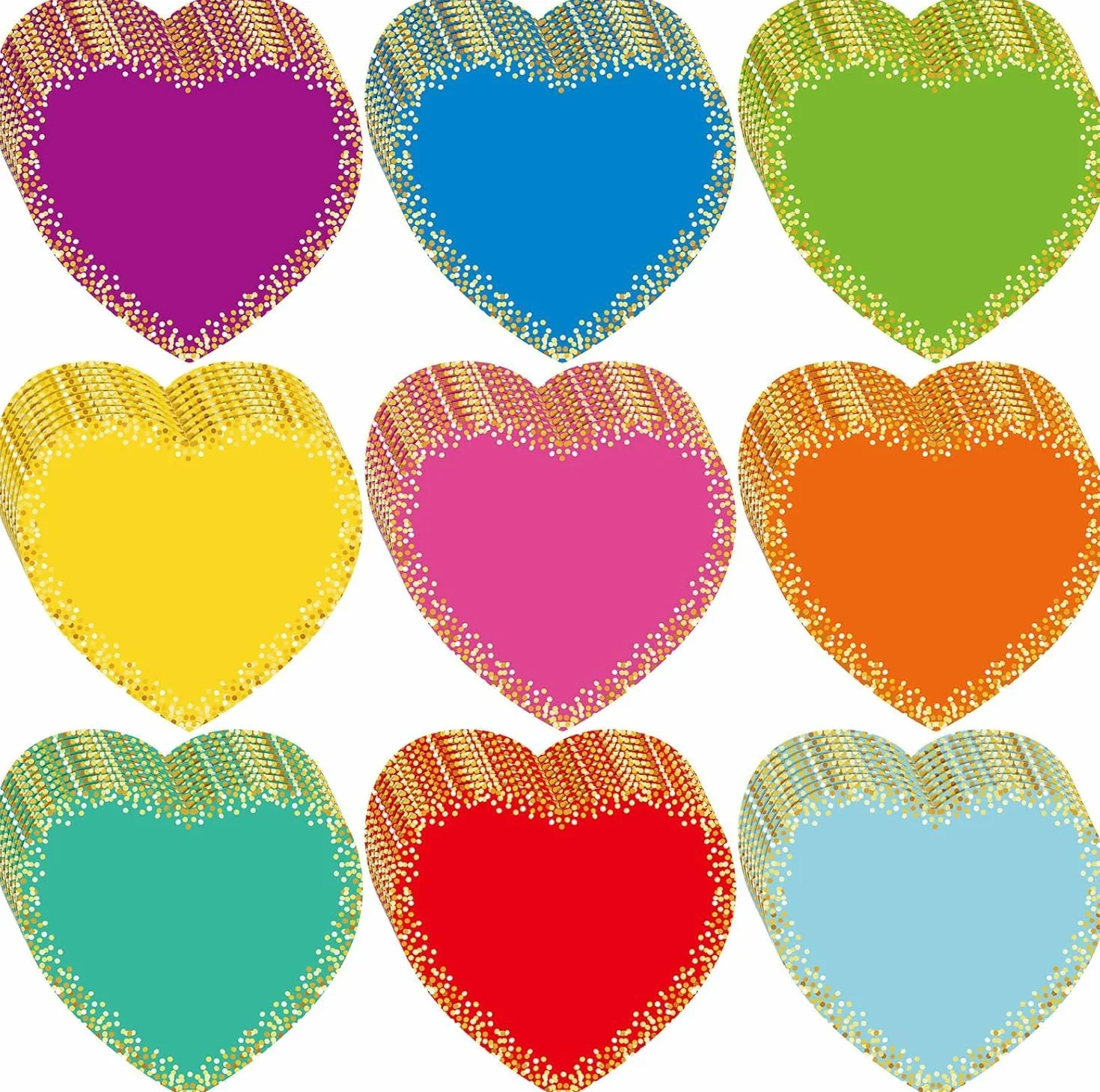 Papier en Forme de Coeur 108 Pièces, Paper Cutouts pour Tableau Affichage, Décoration DIY