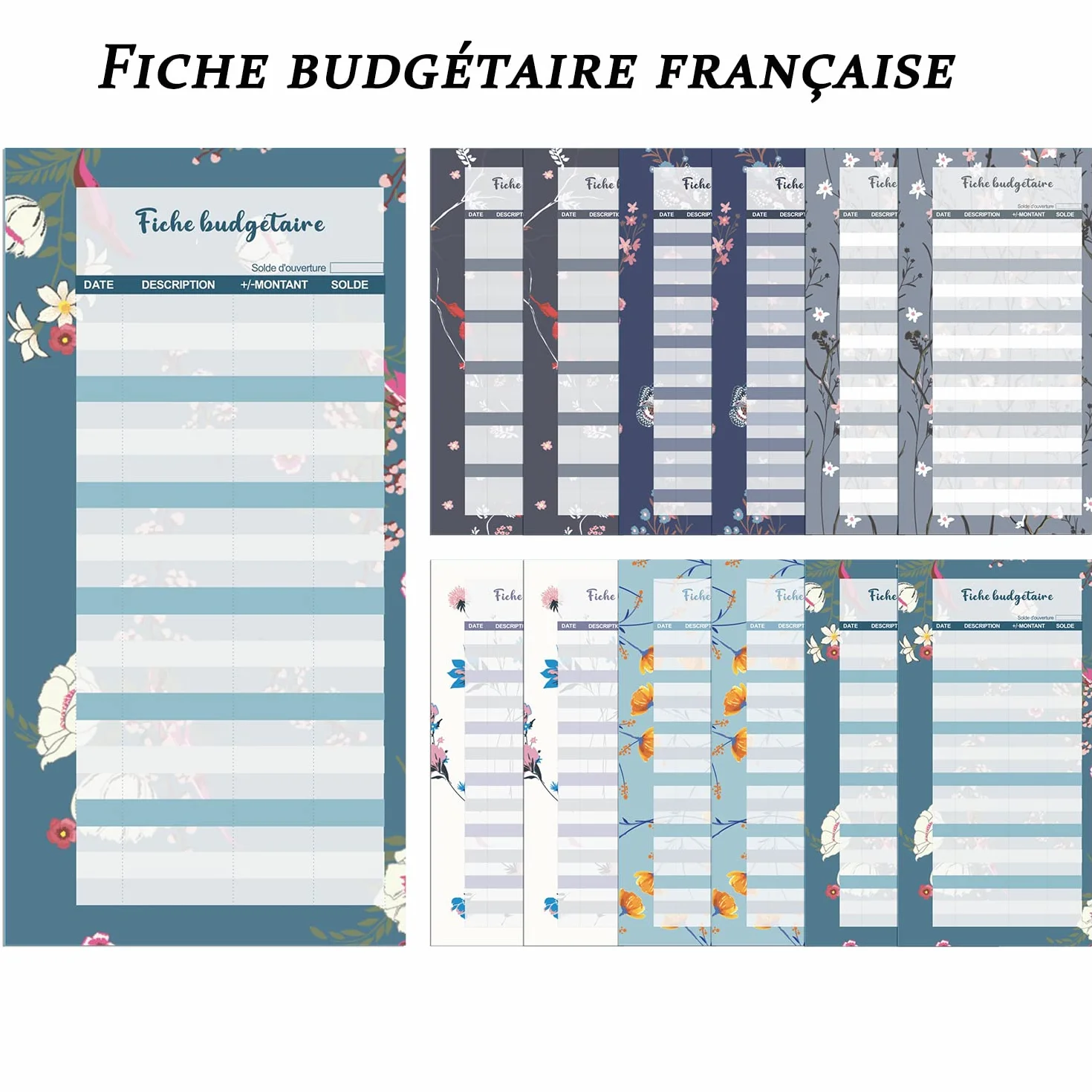 COLAND Classeur budget A6 ensemble d'accessoires enveloppe zippée Fiche budgétaire française Autocollants français