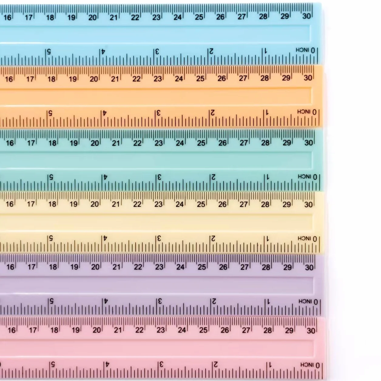Lot de 6 règles en plastique 30 cm flexible - Règle de précision pour école bureau maison