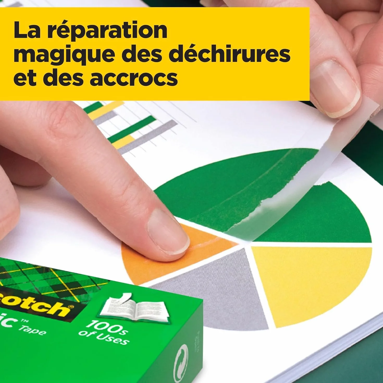 Scotch Magic Tape Dévidoir + Ruban Invisible 19 mm x 38 m 1 Rouleau