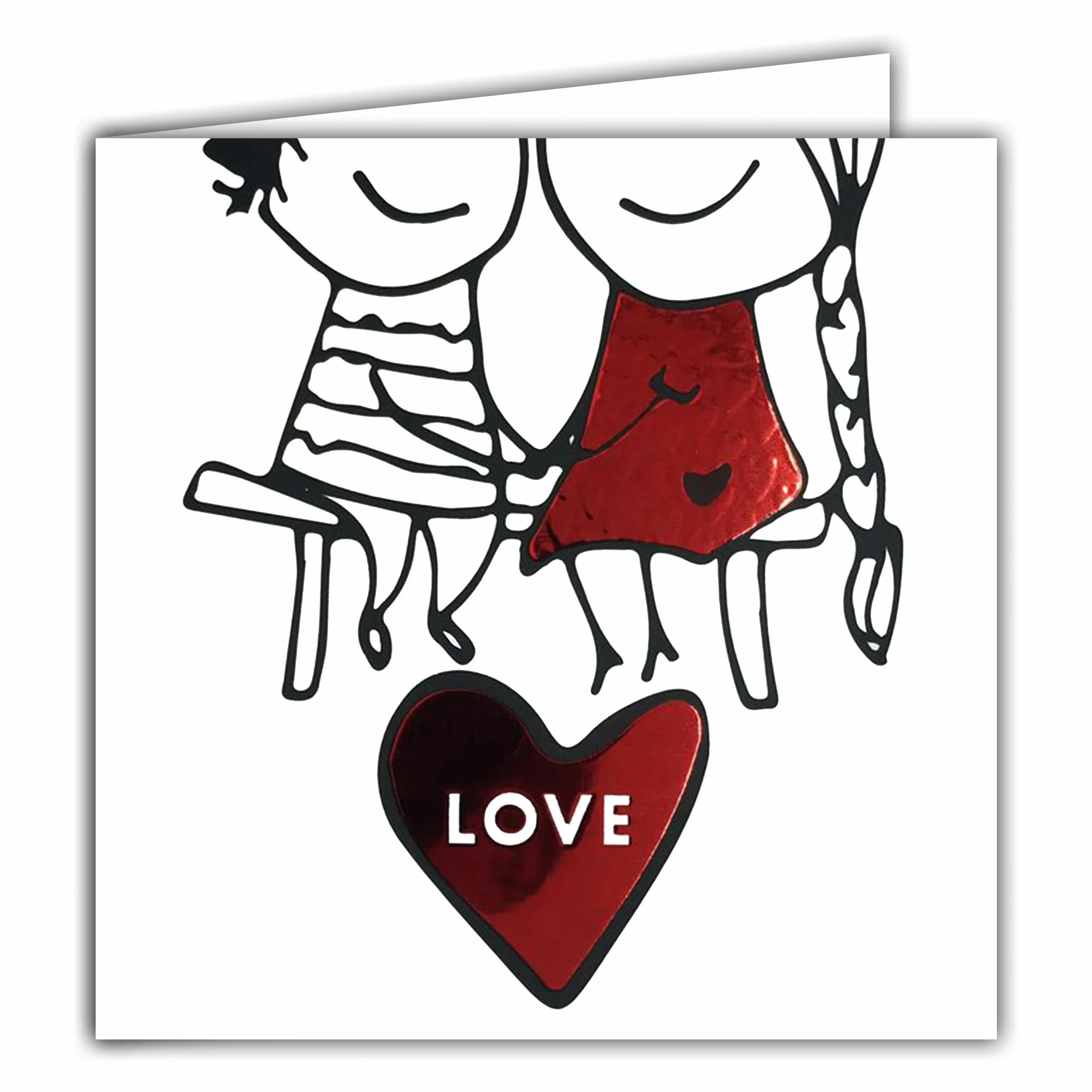 Carte Love Cœur Rouge Brillant Saint Valentin 14 février Félicitations Couple Amoureux Avec Enveloppe 15x15cm Fabrication Française