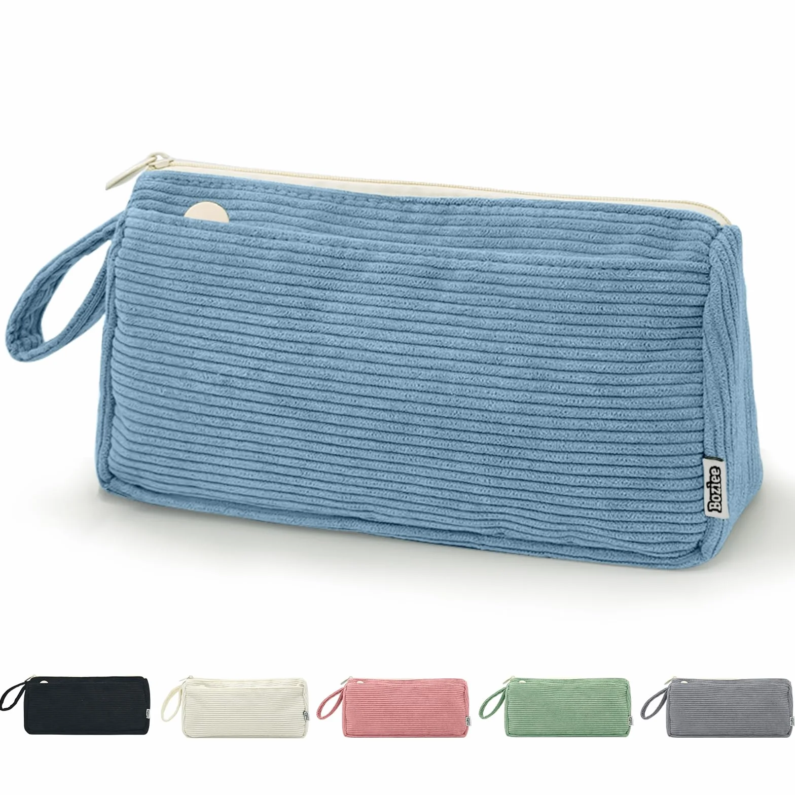 Trousse à Crayons Velours côtelé Filles Adolescentes Bleu