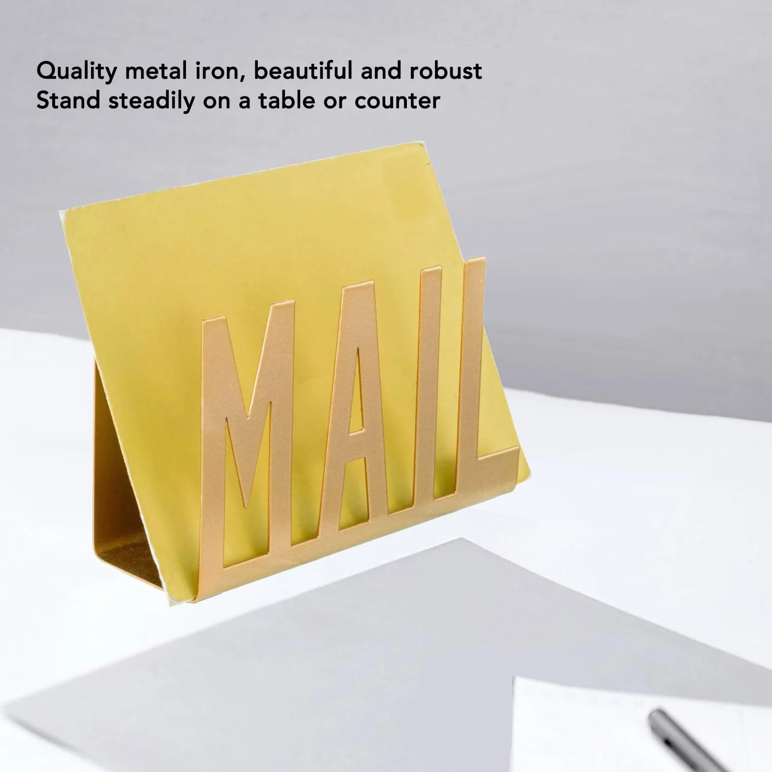 Support Courrier Métal Bureau Design Creux Factures Lettres Papiers (GOLD)