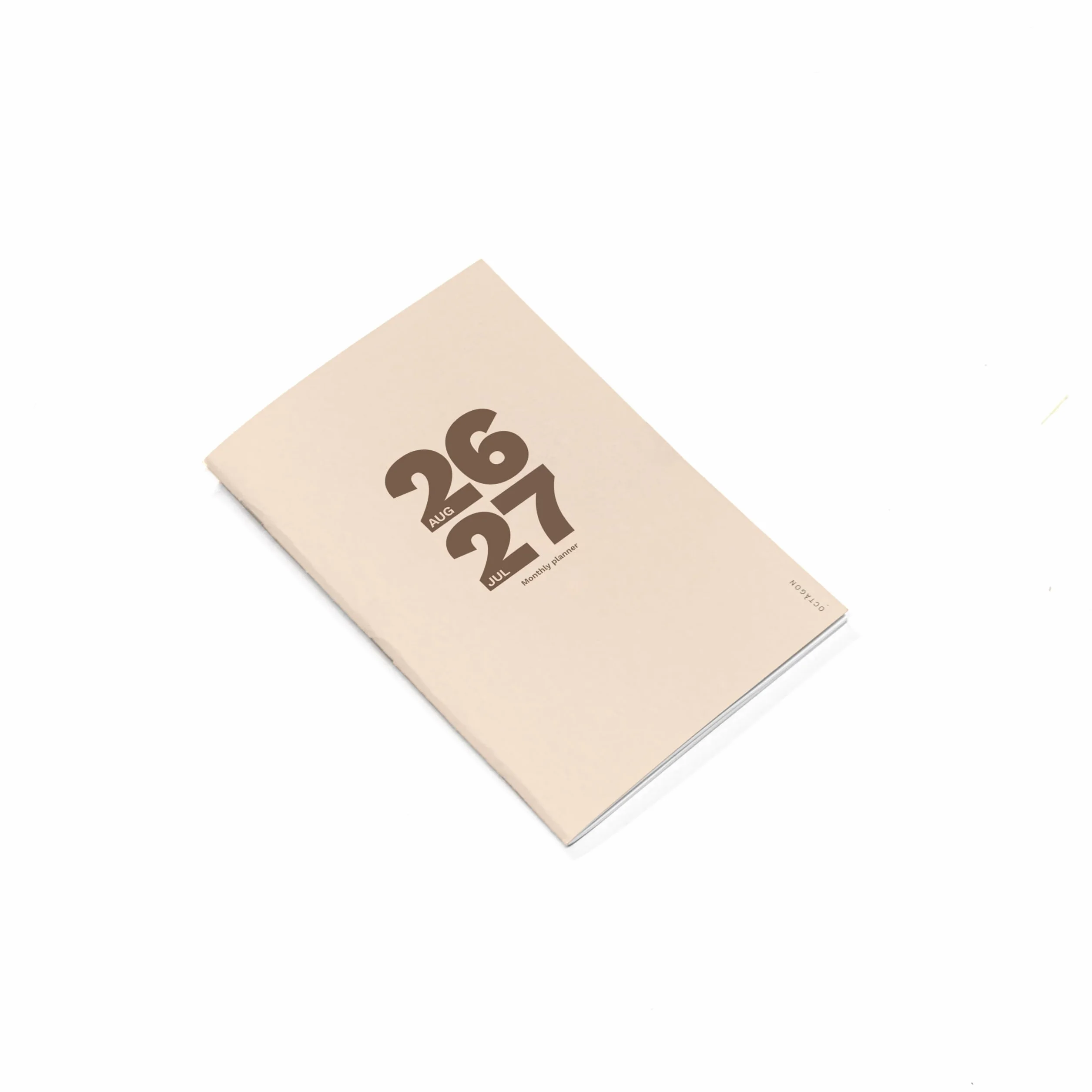 OCTÀGON DESIGN Small Monthly Planner PLUS 2026-2027 Agenda mensuel 12 mois août 2026 à juillet 2027 Petit format 13,5 x 20 cm Biscuit