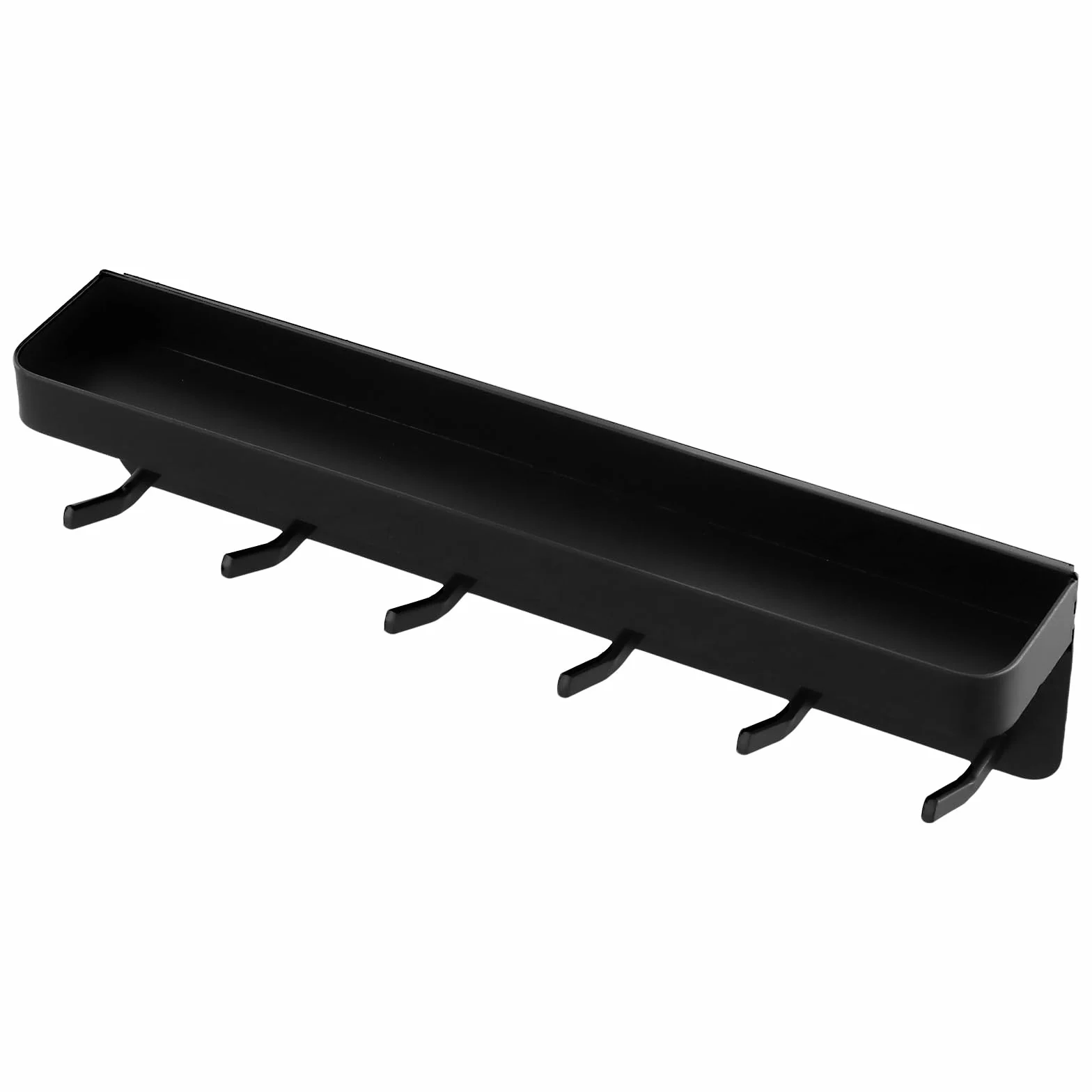 Porte-clés Mural Lot de 2 avec 6 Crochets Magnétique et Adhésif 24,5 cm Noir Rangement