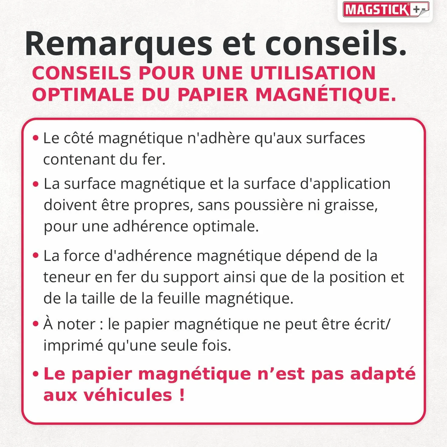 Papier magnétique A4 blanc 10 feuilles imprimable jet d'encre DIY