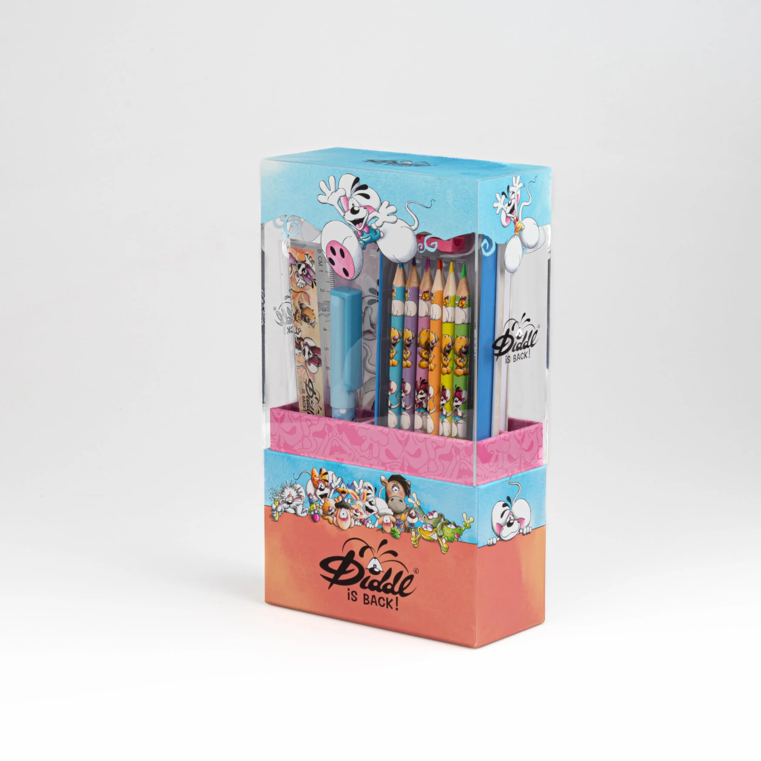 Diddl Set Écriture A6 Papeterie Cahier Stylo Gomme Règle Crayons Couleur Taille Crayon Plumier Cadeau Enfant Nostalgique Années 90