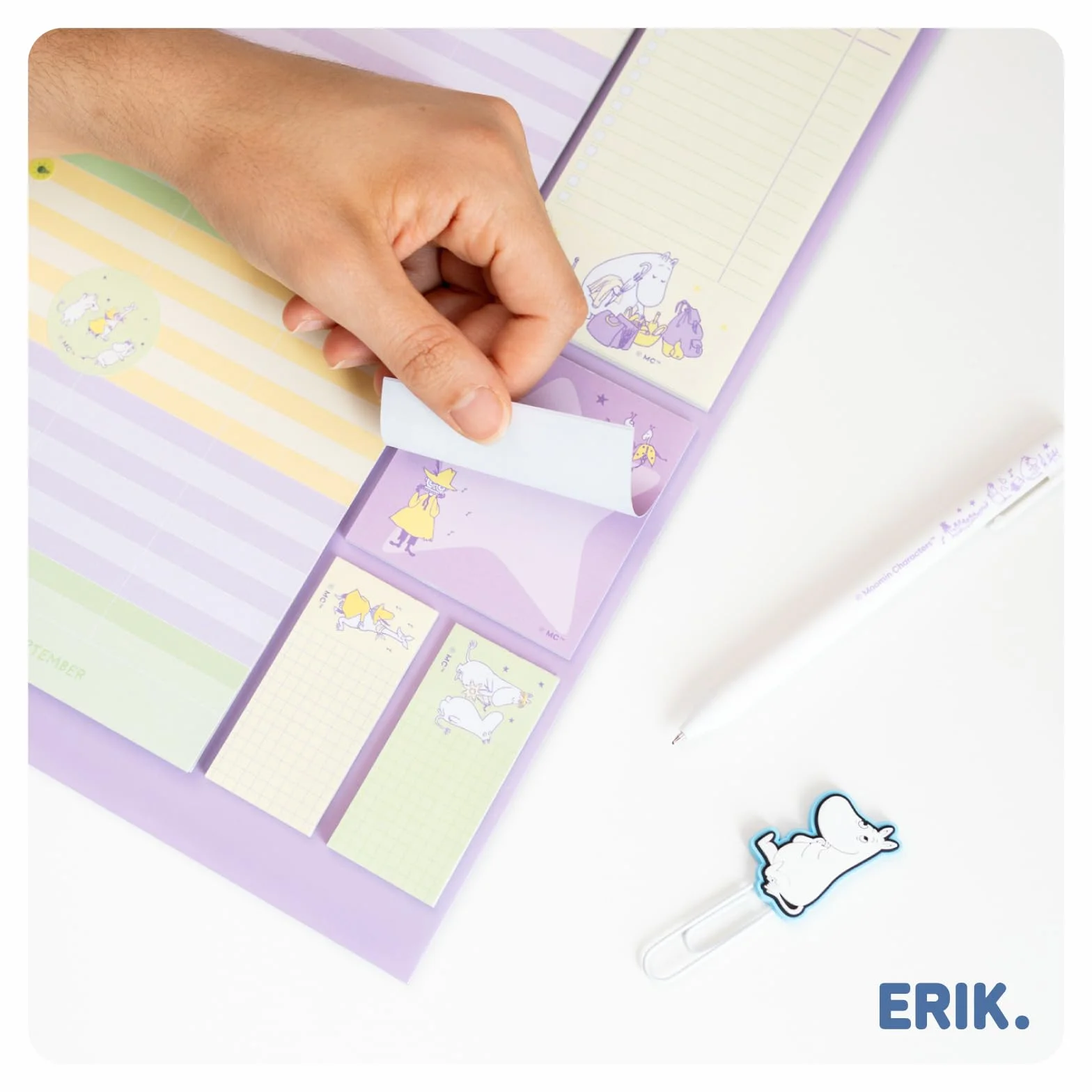 Grupo Erik Calendrier Magnetique Frigo Moomin Septembre 2025 Décembre 2026 Planificateur Mensuel 16 mois Calendrier Familial