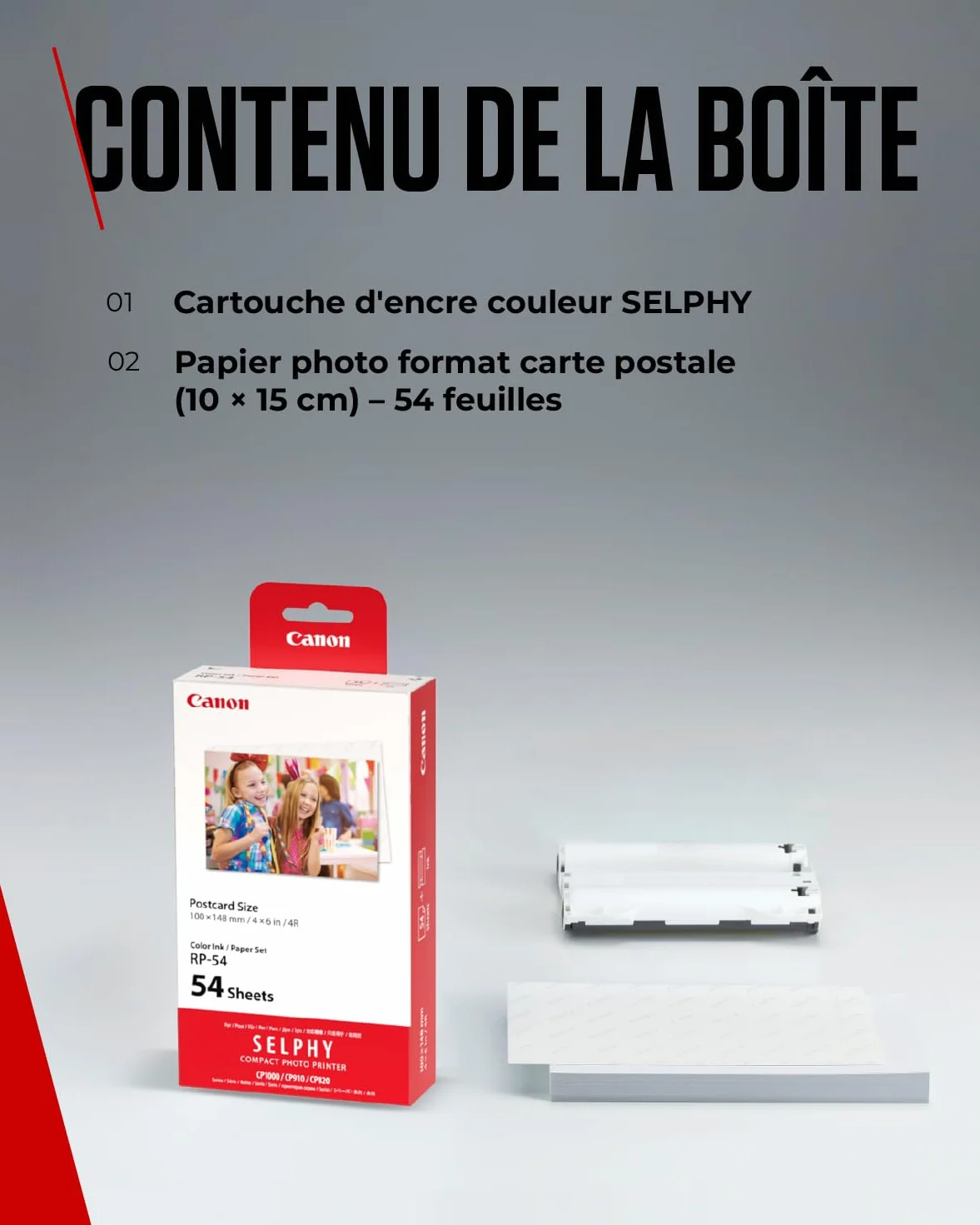 Canon RP-54 kit encre couleur pour imprimante Selphy 10x14,8cm 54 feuilles