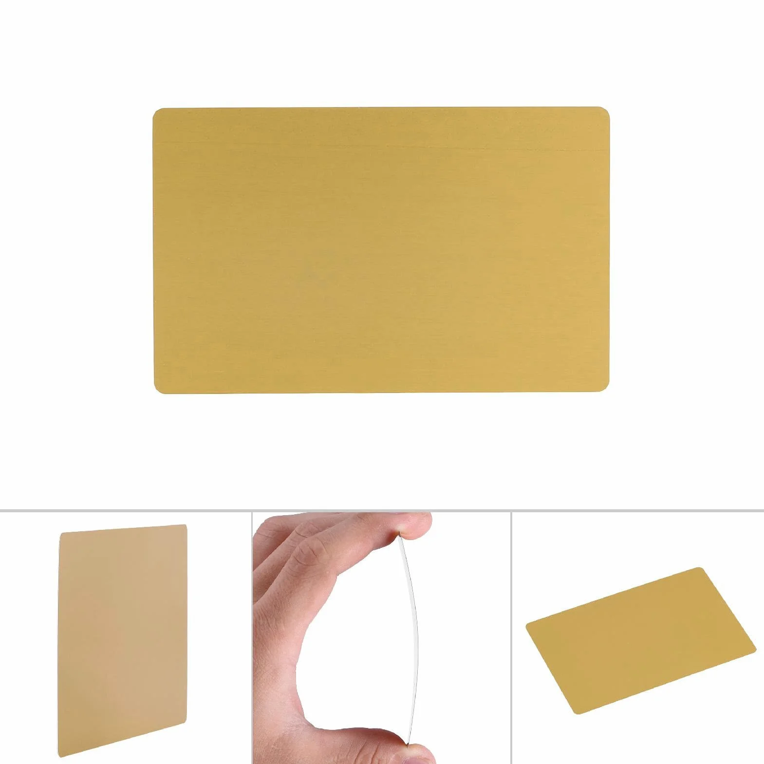 Cartes de Visite en Métal Vierges Alliage d'Aluminium 50 Pièces Jaune