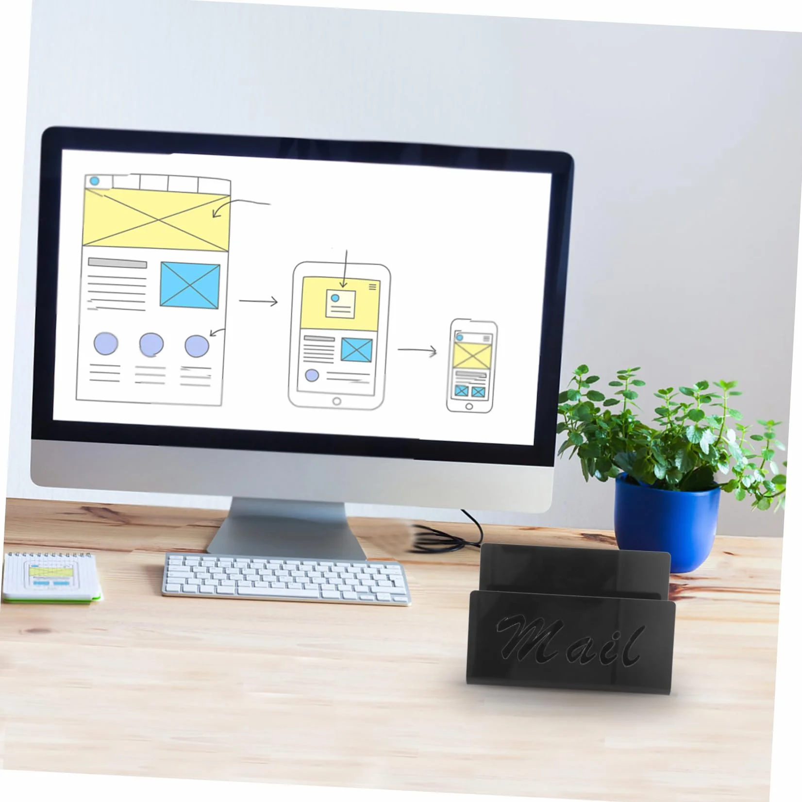 NUOBESTY Organisateur de Bureau en Acrylique Noir Porte-courrier Trieuse de Lettres pour Documents et Courrier